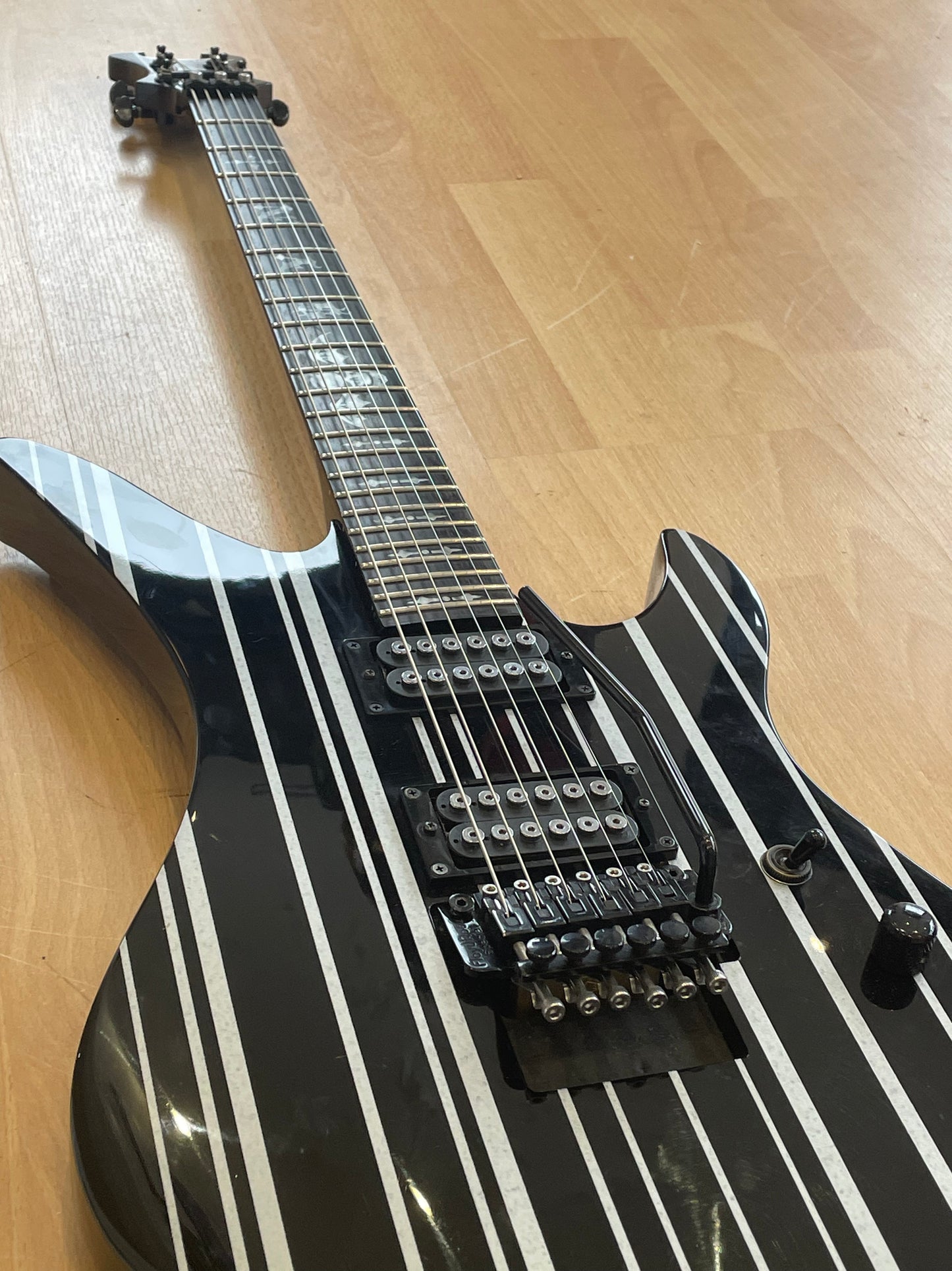 Schecter Synyster Custom, Gloss Black with Silver Pin Stripes - Great Condition
