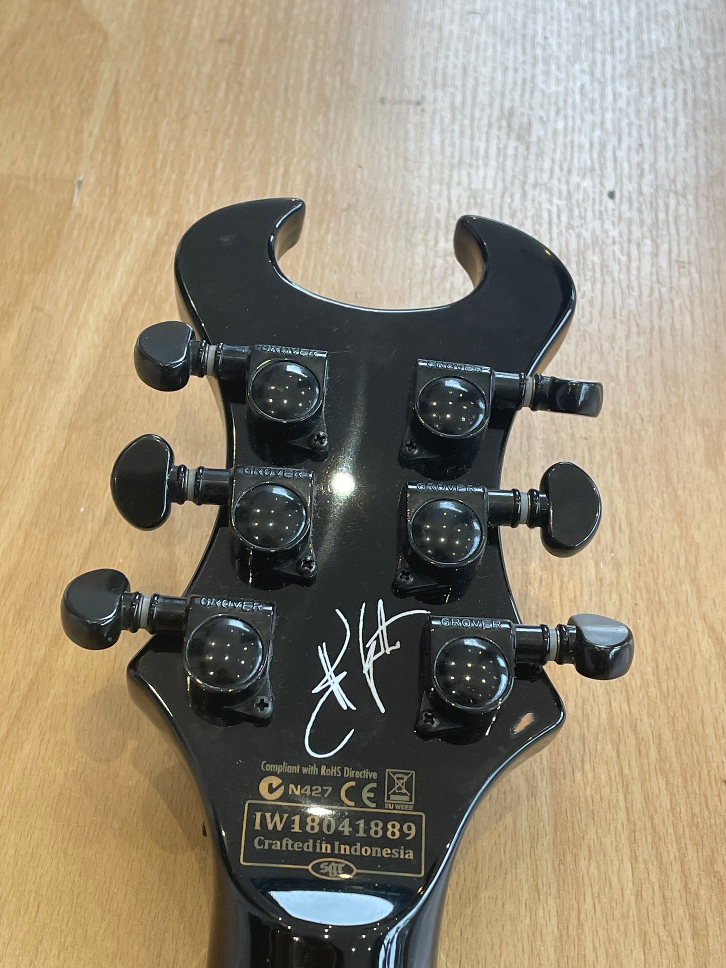 Schecter Synyster Custom, Gloss Black with Silver Pin Stripes - Great Condition