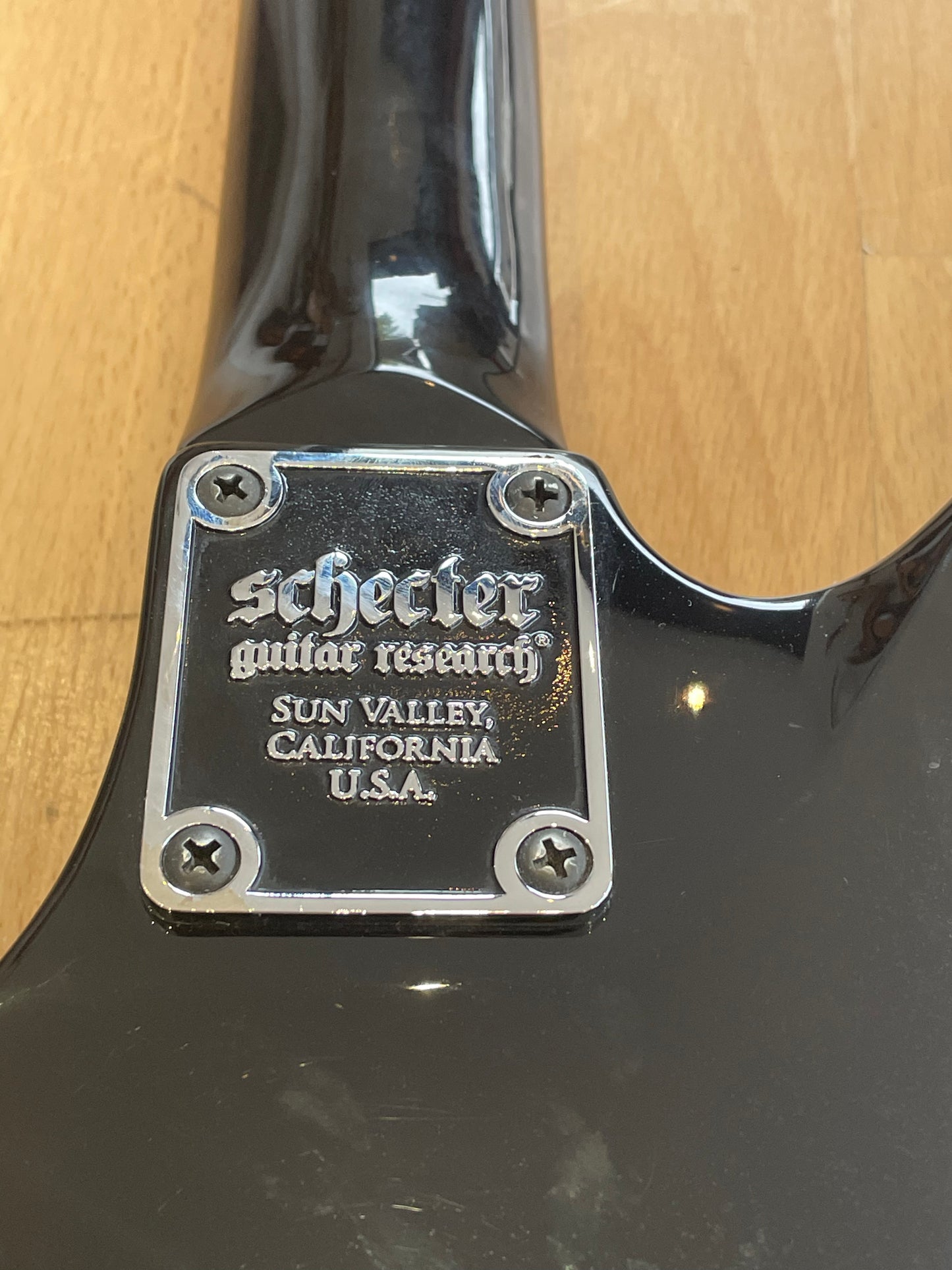 Schecter Synyster Custom, Gloss Black with Silver Pin Stripes - Great Condition