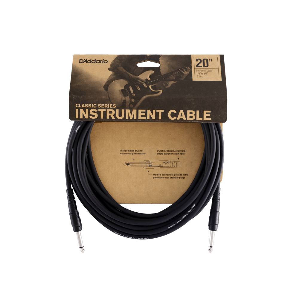 D'Addario Classic Series Instrument Cable, 20 feet
