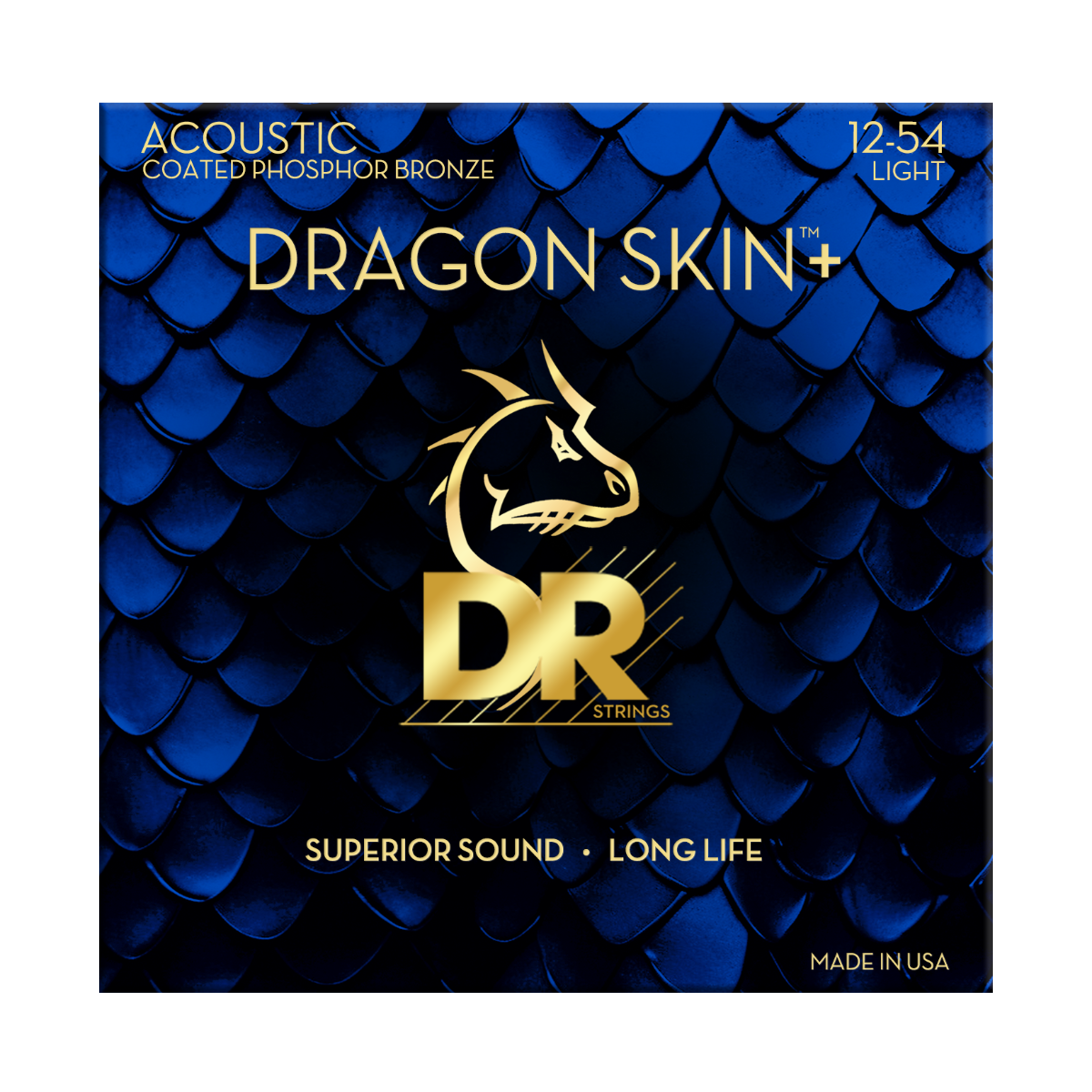 DR Strings Dragon Skin+ Phosphor Bronze Acoustic Guitar Light 12-54