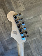 Modified Squier Stratocaster in Cherry Red with Black pickguard