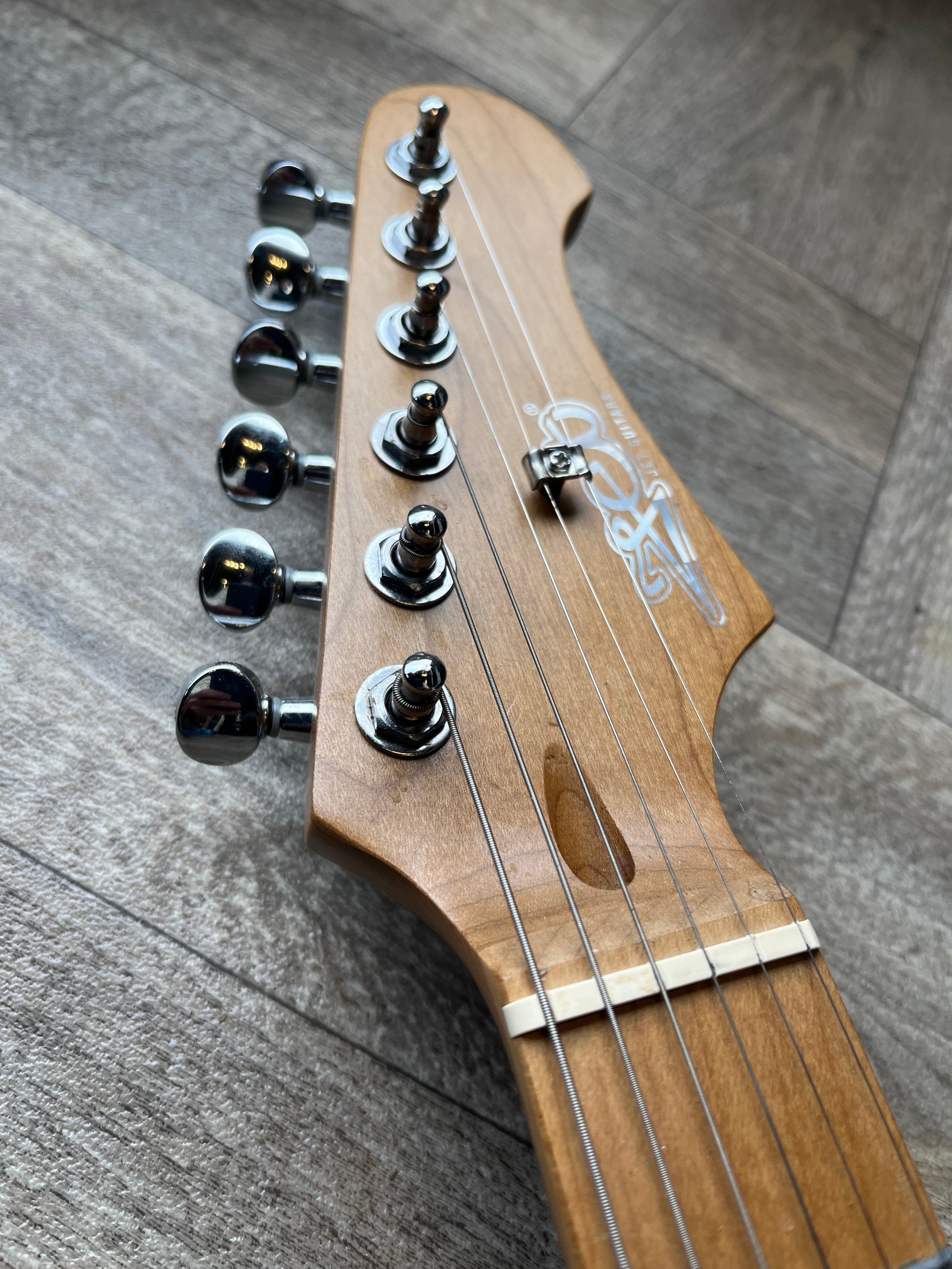 Stunning Jet Telecaster Style Guitar in Sky Blue Frost