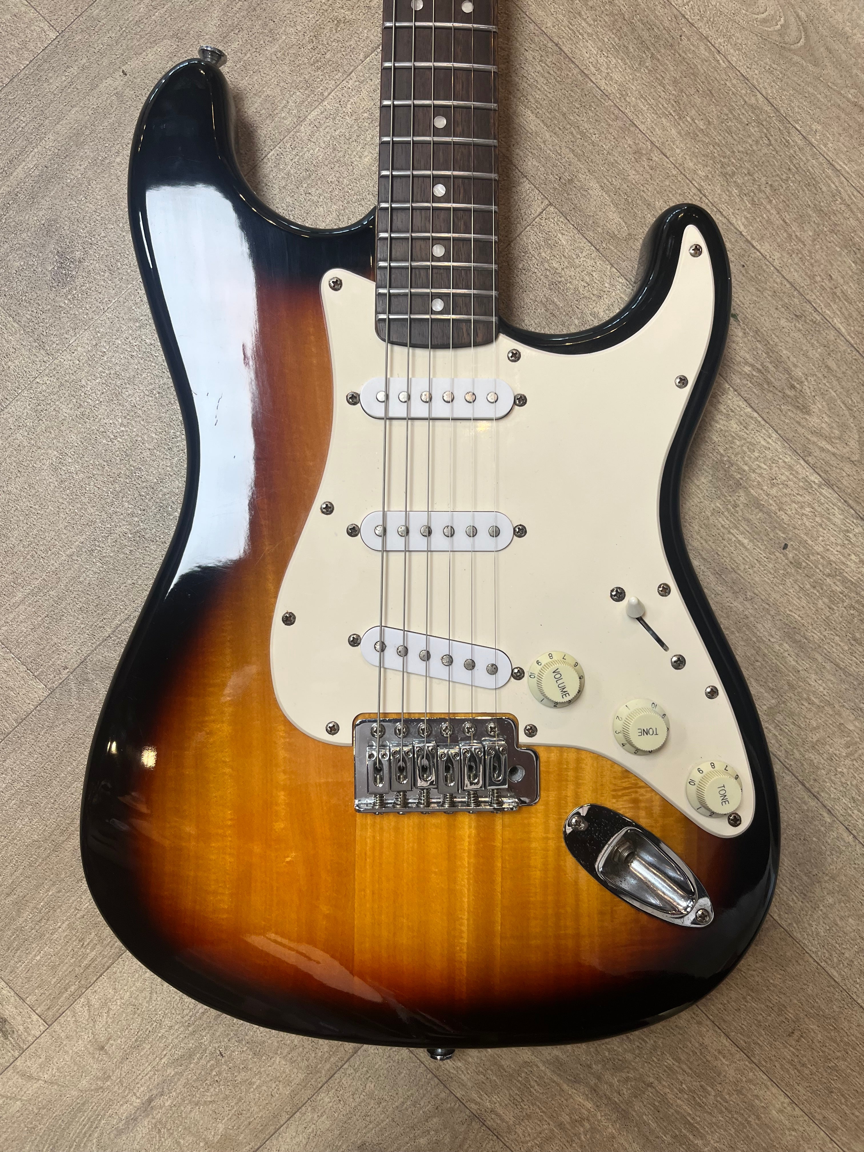 Classic Squier Bullet Strat in super cool 3 tone sunburst - good condition