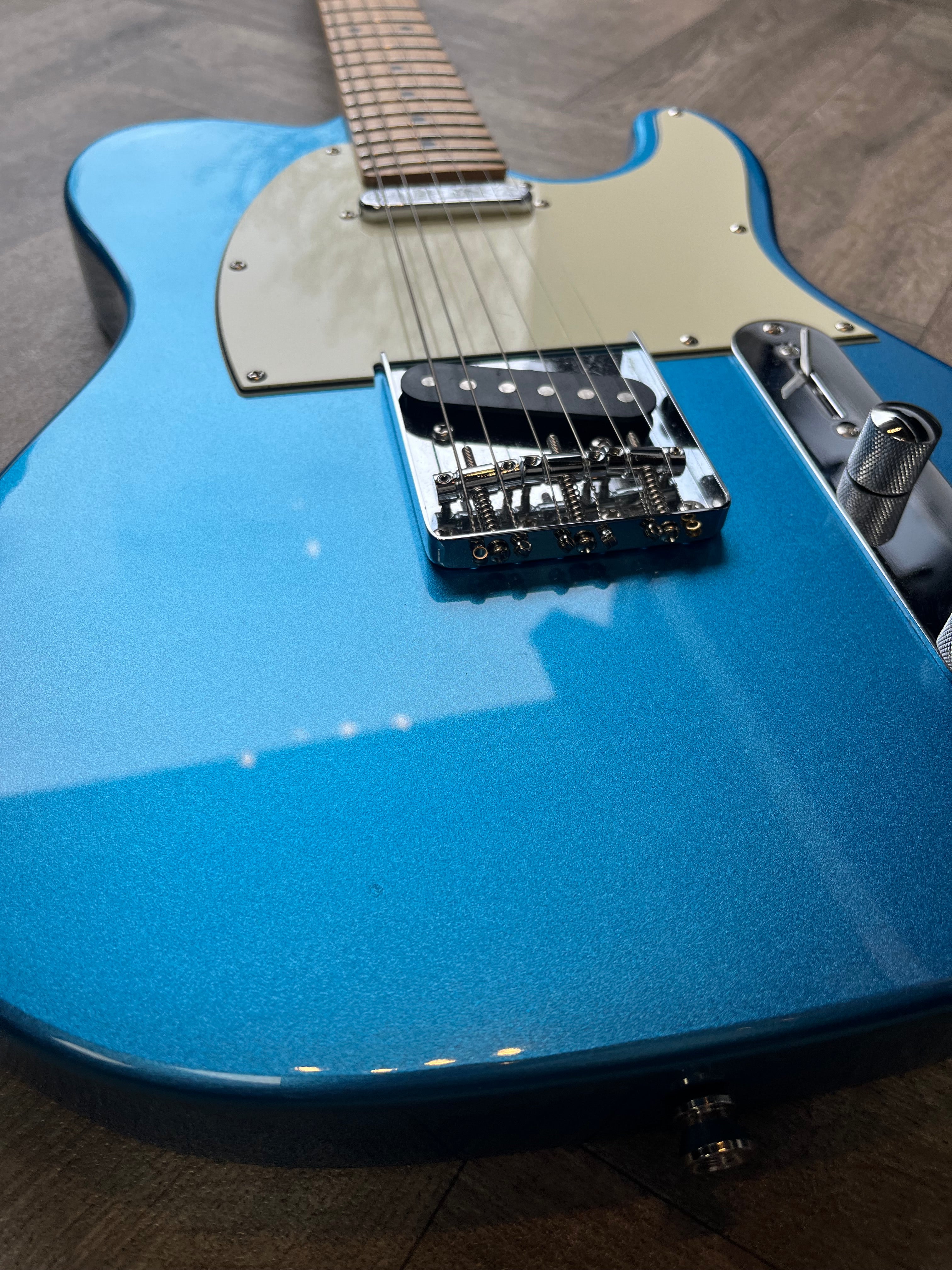 Stunning Jet Telecaster Style Guitar in Sky Blue Frost