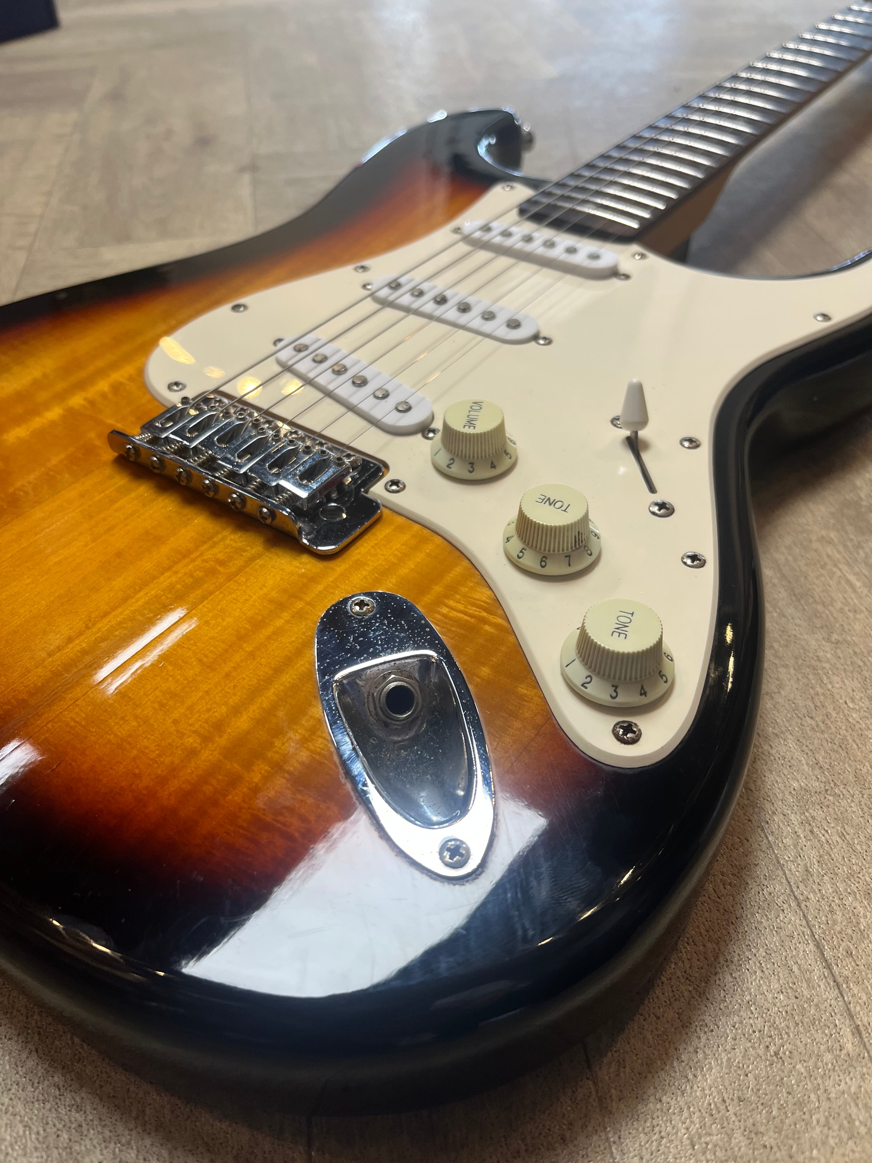 Classic Squier Bullet Strat in super cool 3 tone sunburst - good condition