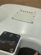 Beautful White Squier Strat modified with Seymour Duncan Pickups