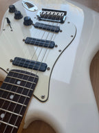 Beautful White Squier Strat modified with Seymour Duncan Pickups