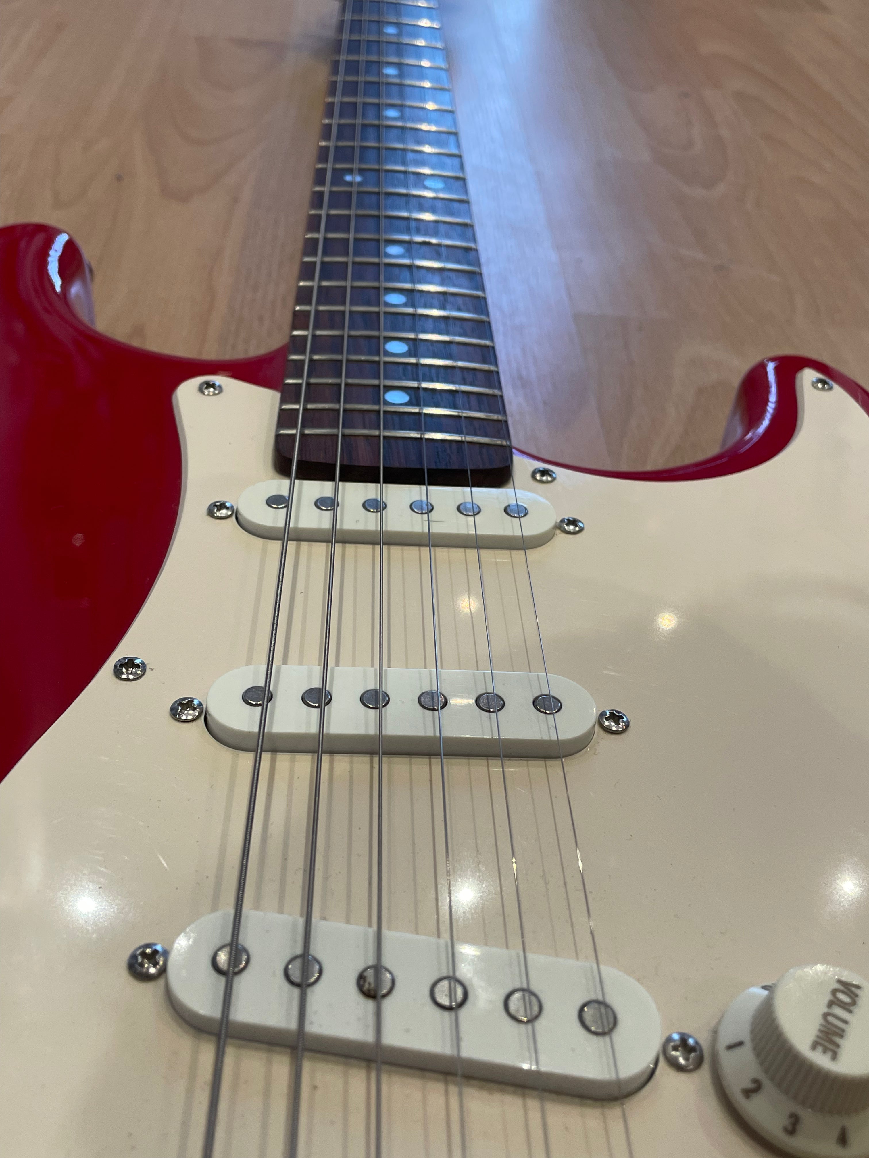 Squier Strat in Bright Red- good condition