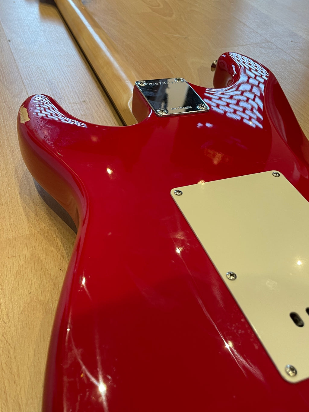 Squier Strat in Bright Red- good condition