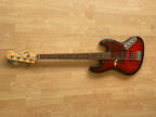Fender Squire Jazz Bass Guitar Black And Red - Great Condition