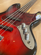 Fender Squire Jazz Bass Guitar Black And Red - Great Condition