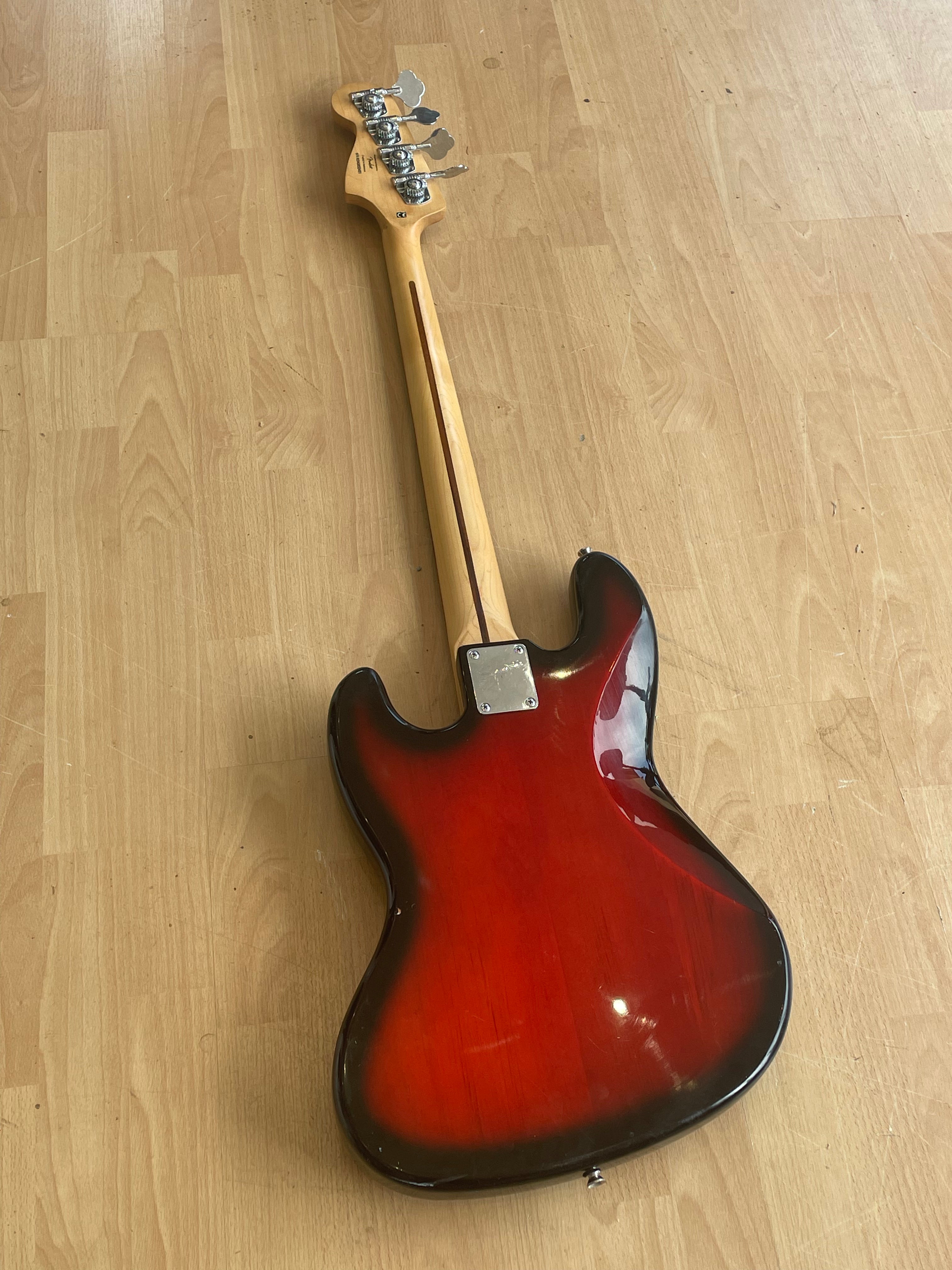 Fender Squire Jazz Bass Guitar Black And Red - Great Condition