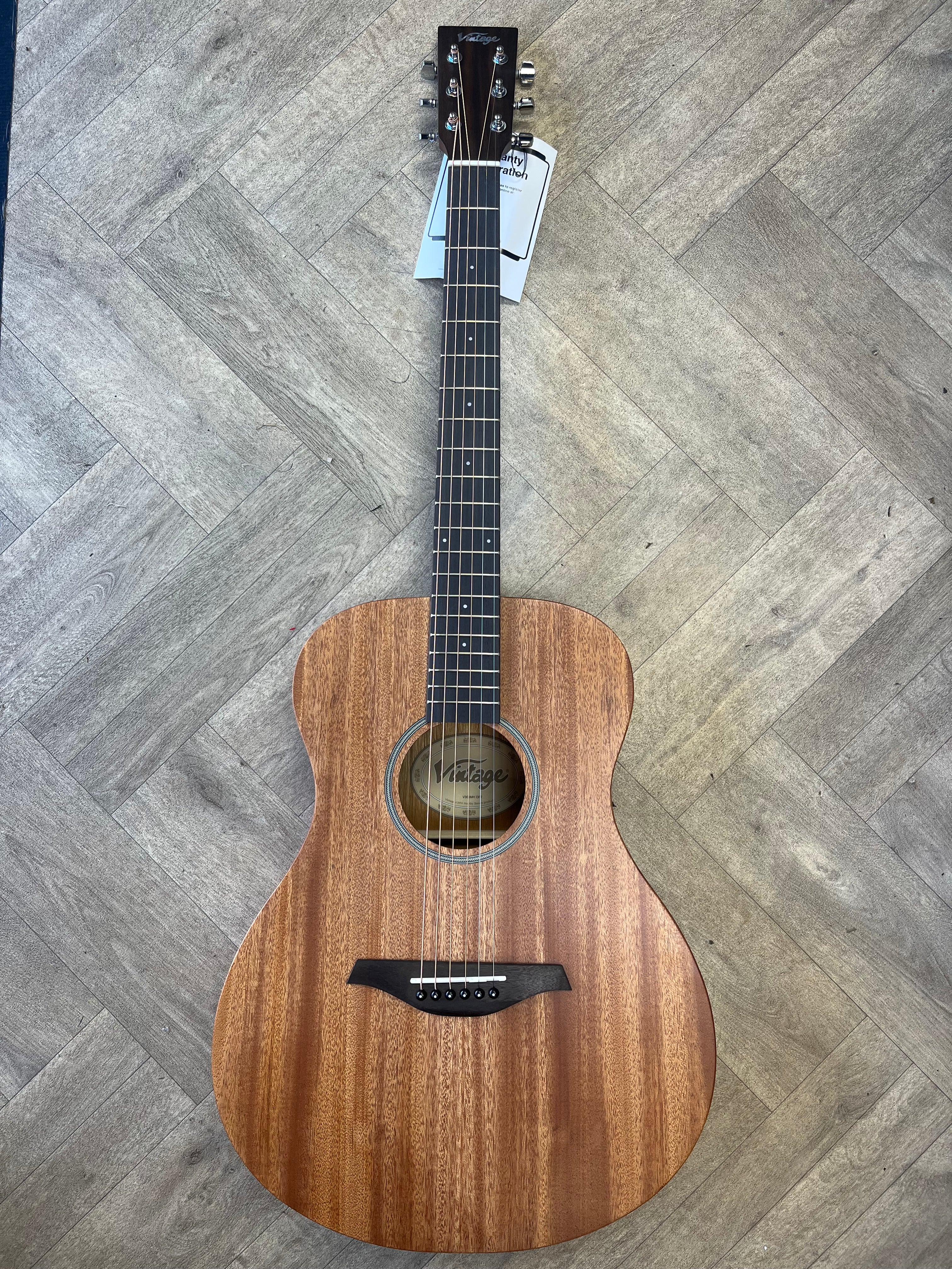 Vintage V300 Acoustic Folk Guitar Outfit – Solid Top Mahogany