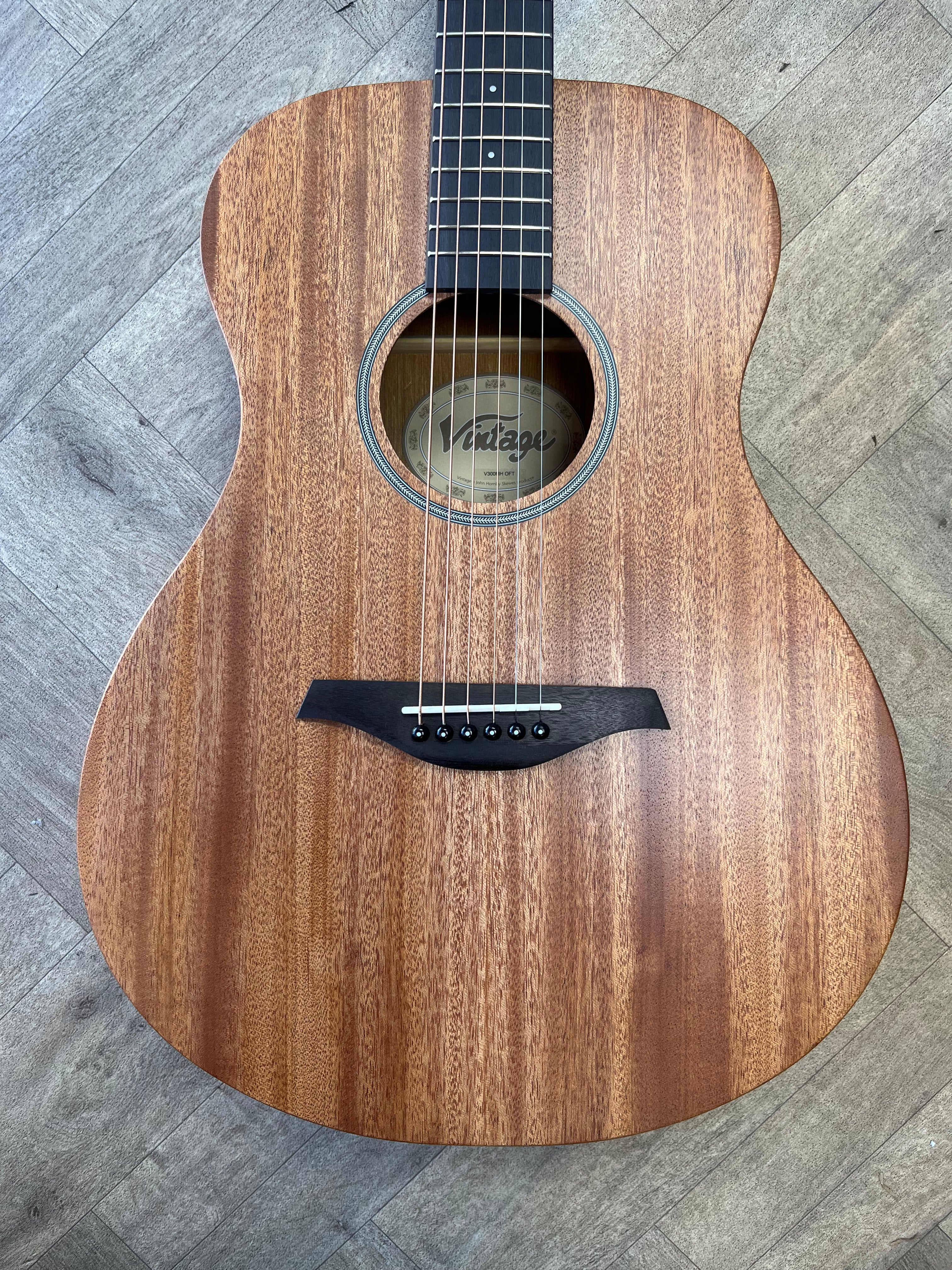 Vintage V300 Acoustic Folk Guitar Outfit – Solid Top Mahogany