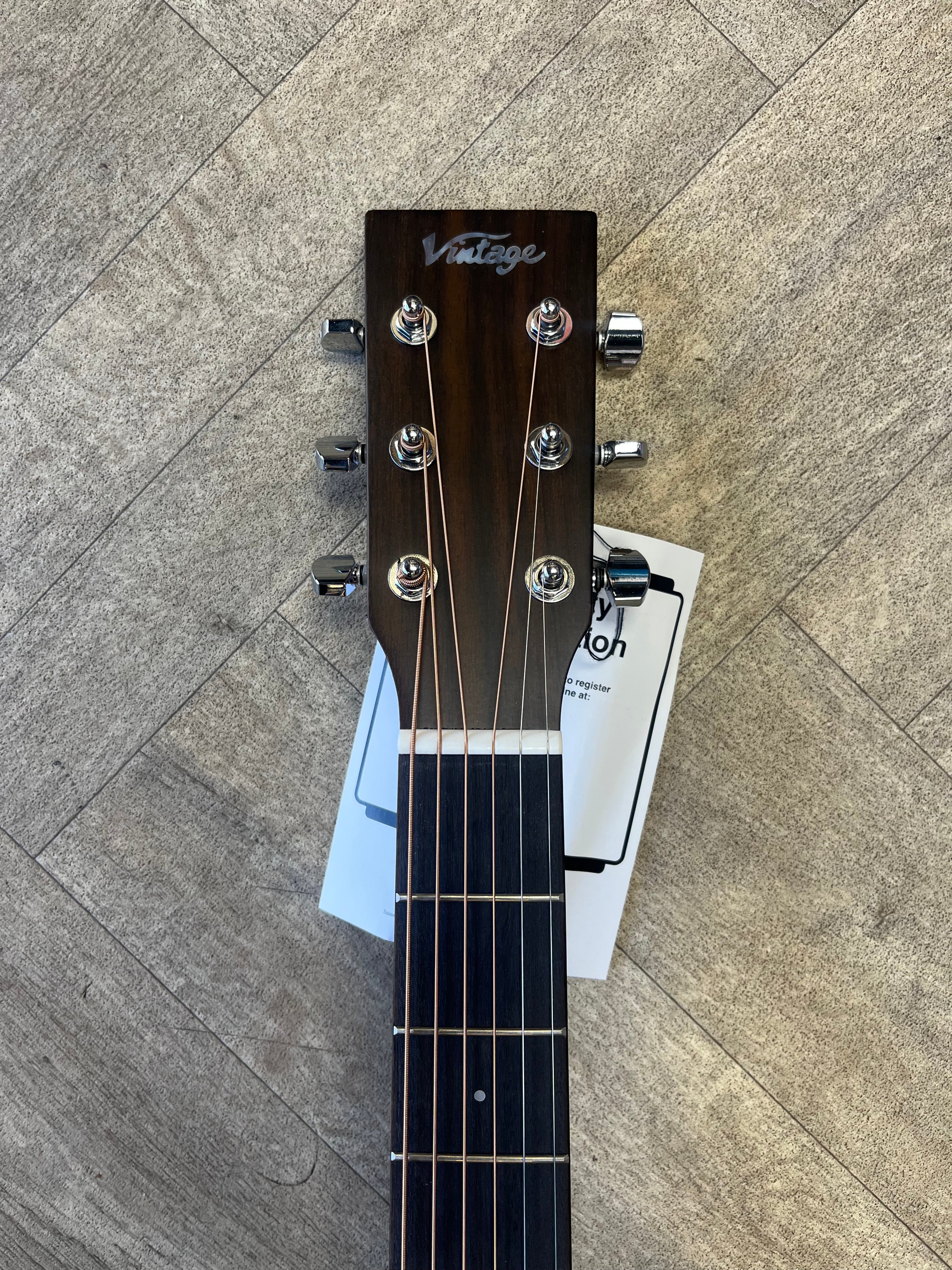 Vintage V300 Acoustic Folk Guitar Outfit – Solid Top Mahogany