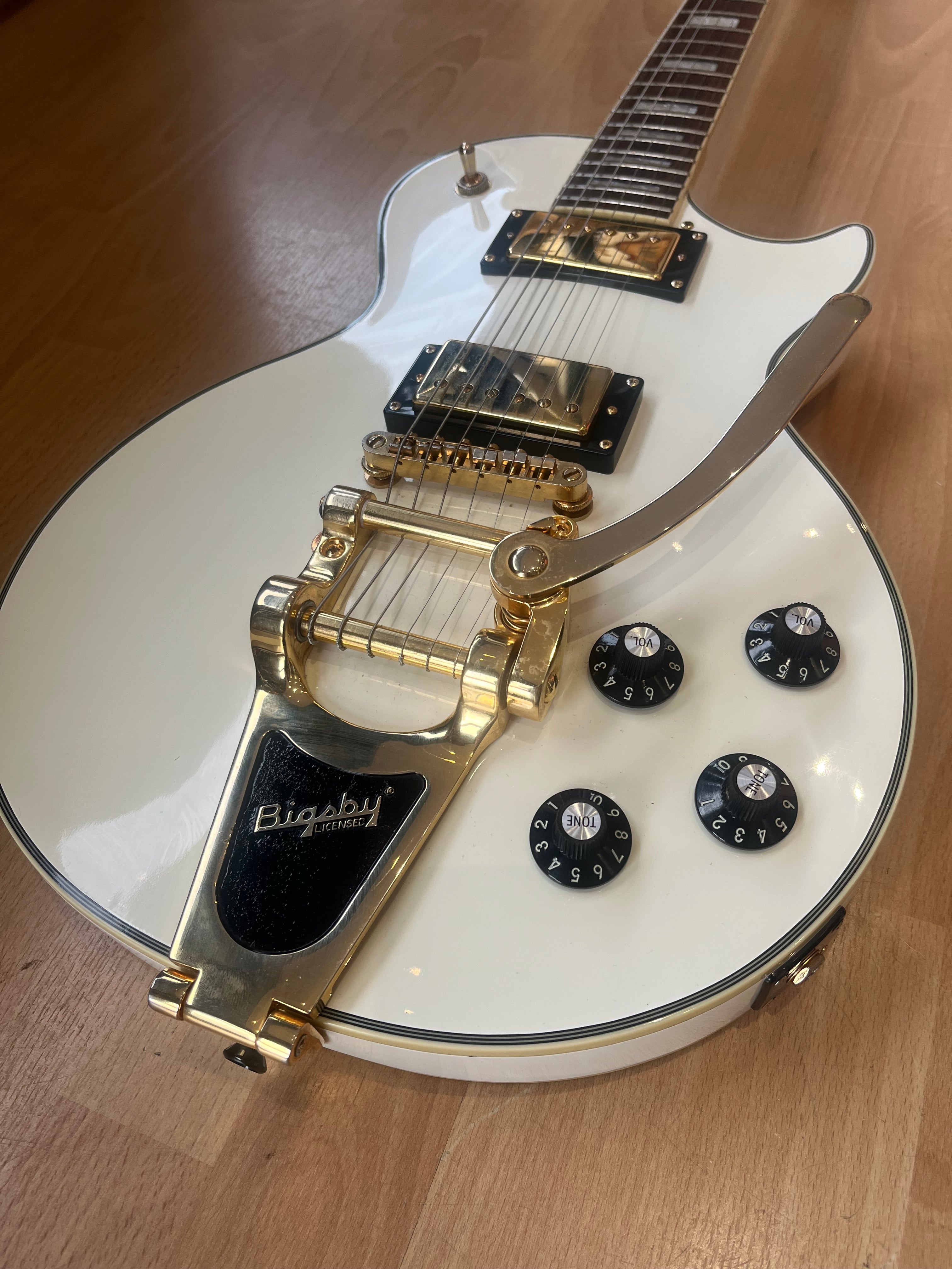 ギター Les Paul Custom Alpine White Epiphone Les Paul Custom Alpine White - Single Cut Electric Guitar