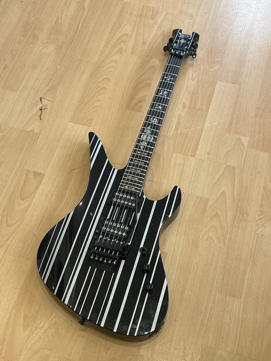 Schecter Synyster Custom, Gloss Black with Silver Pin Stripes - Great Condition