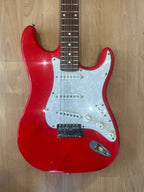 Squier Stratocaster – Red Finish with Pearloid Pickguard - GOOD CONDITION