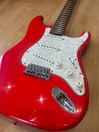 Squier Stratocaster – Red Finish with Pearloid Pickguard - GOOD CONDITION