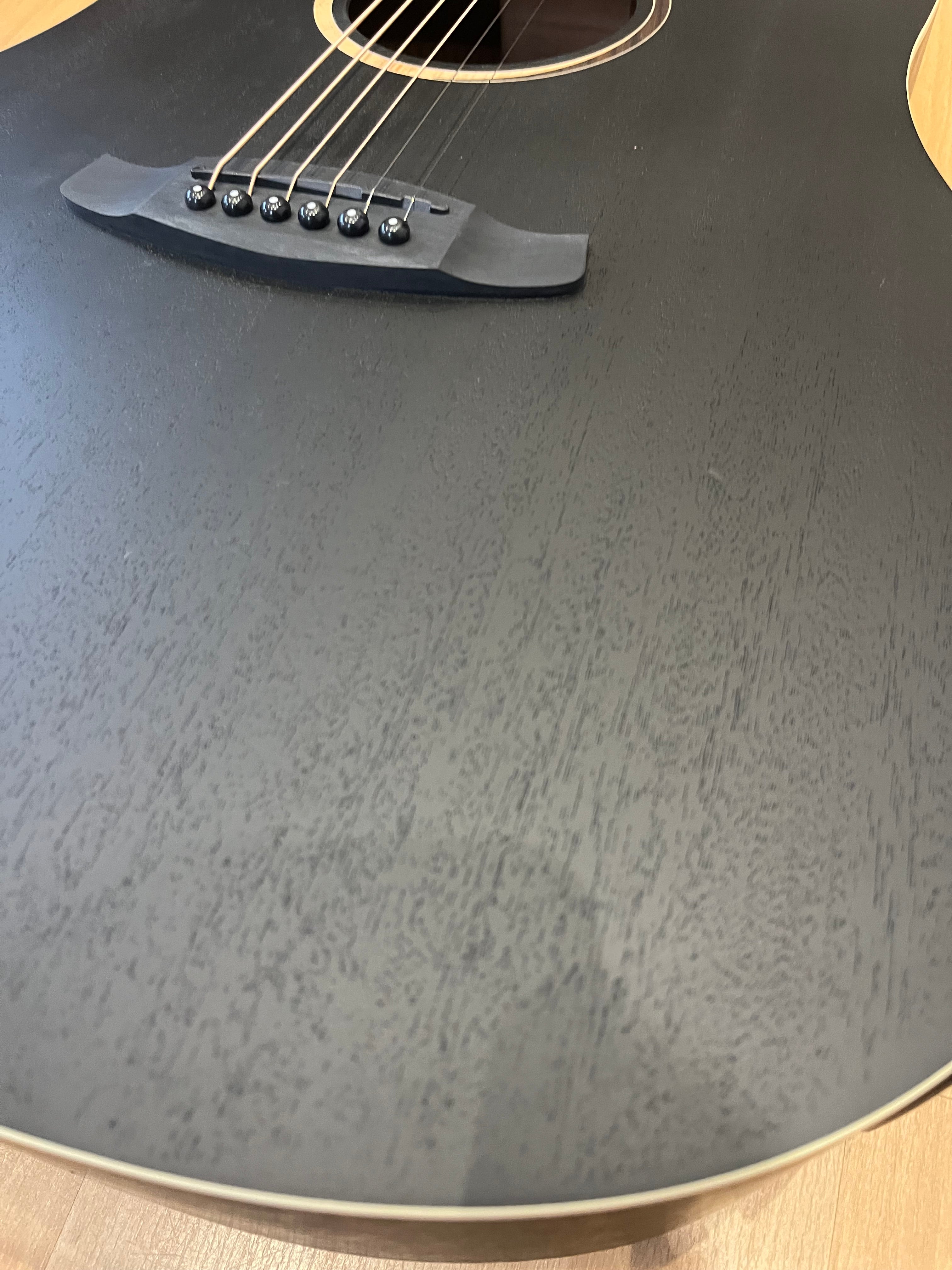 Black Satin Electro Acoustic Guitar - Large & Loud