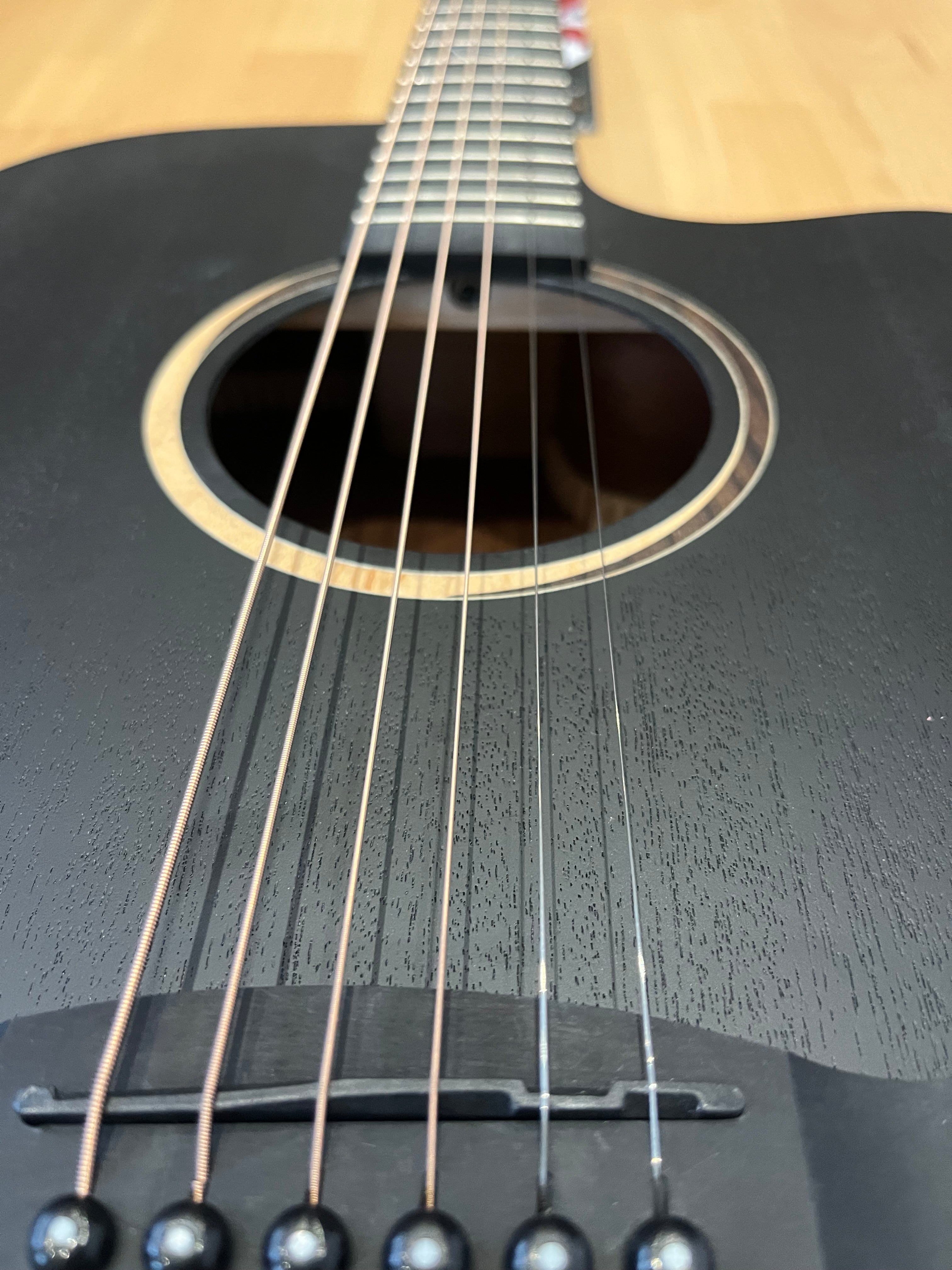 Black Satin Electro Acoustic Guitar - Large & Loud