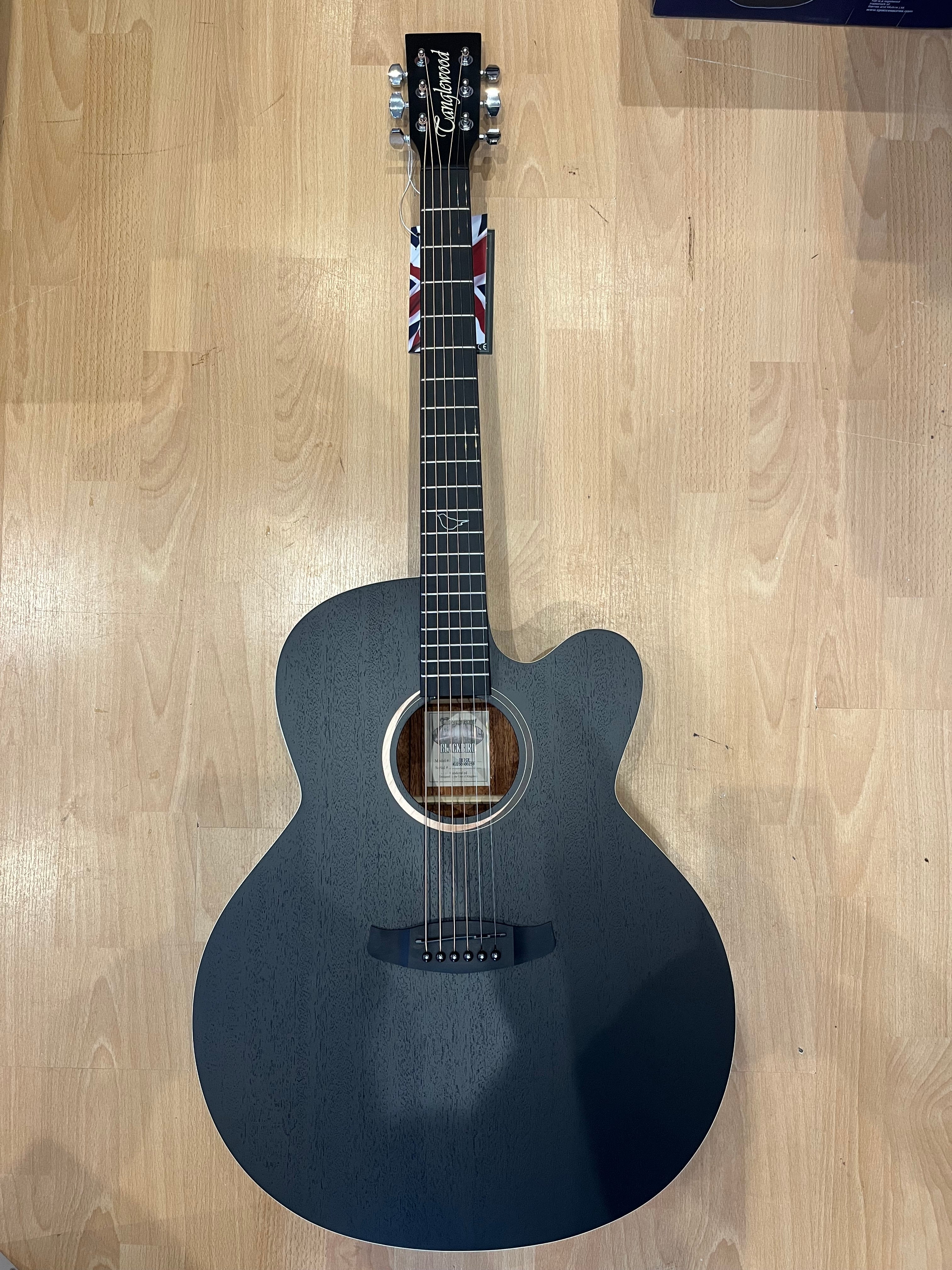 Black Satin Electro Acoustic Guitar - Big & Boomy