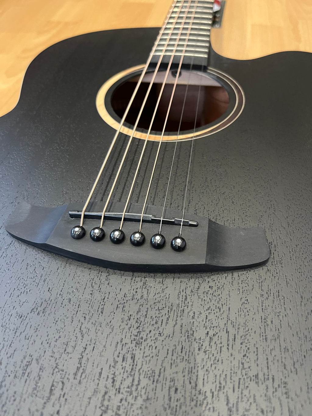 Black Satin Electro Acoustic Guitar - Big & Boomy