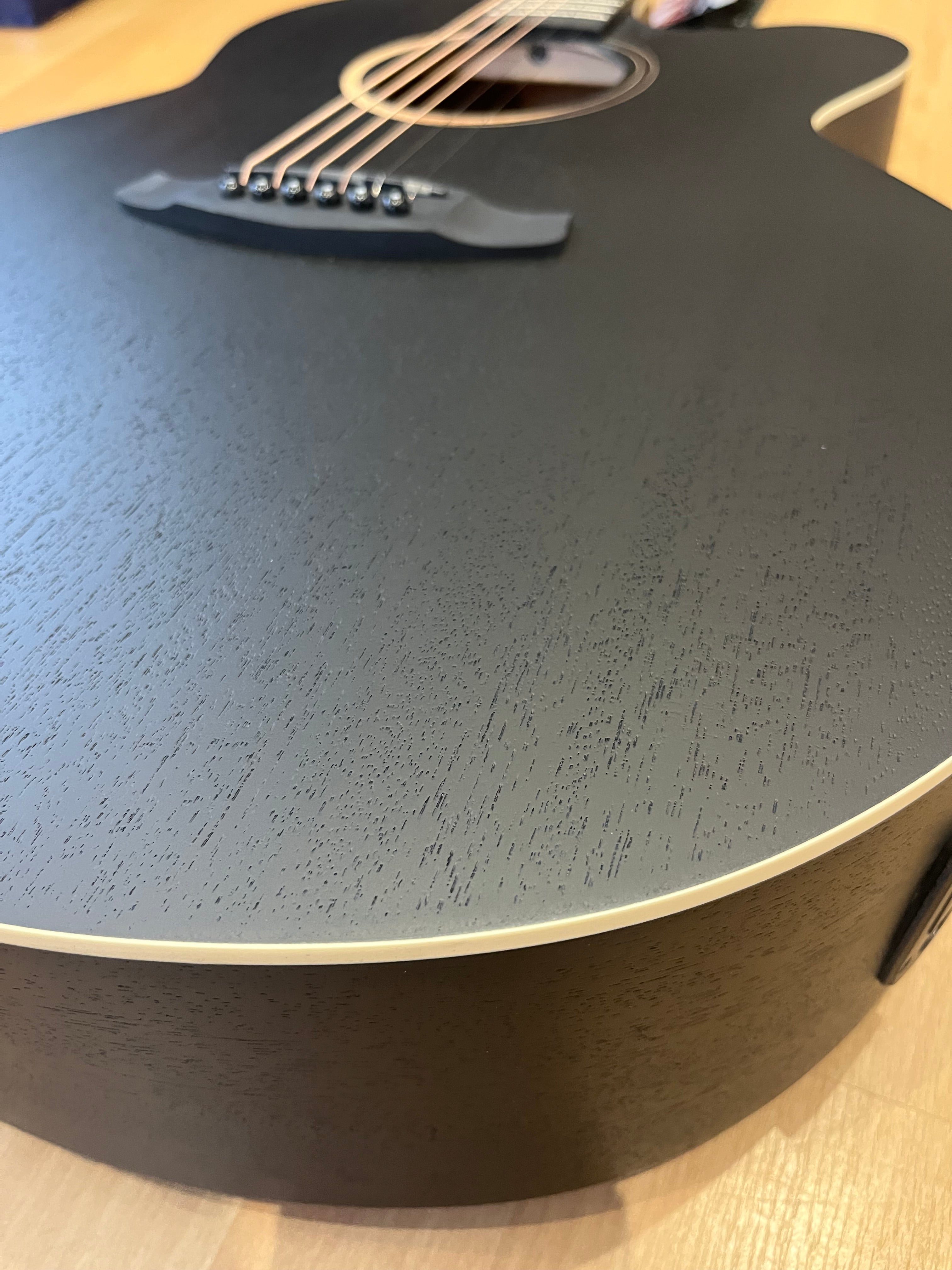 Black Satin Electro Acoustic Guitar - Big & Boomy