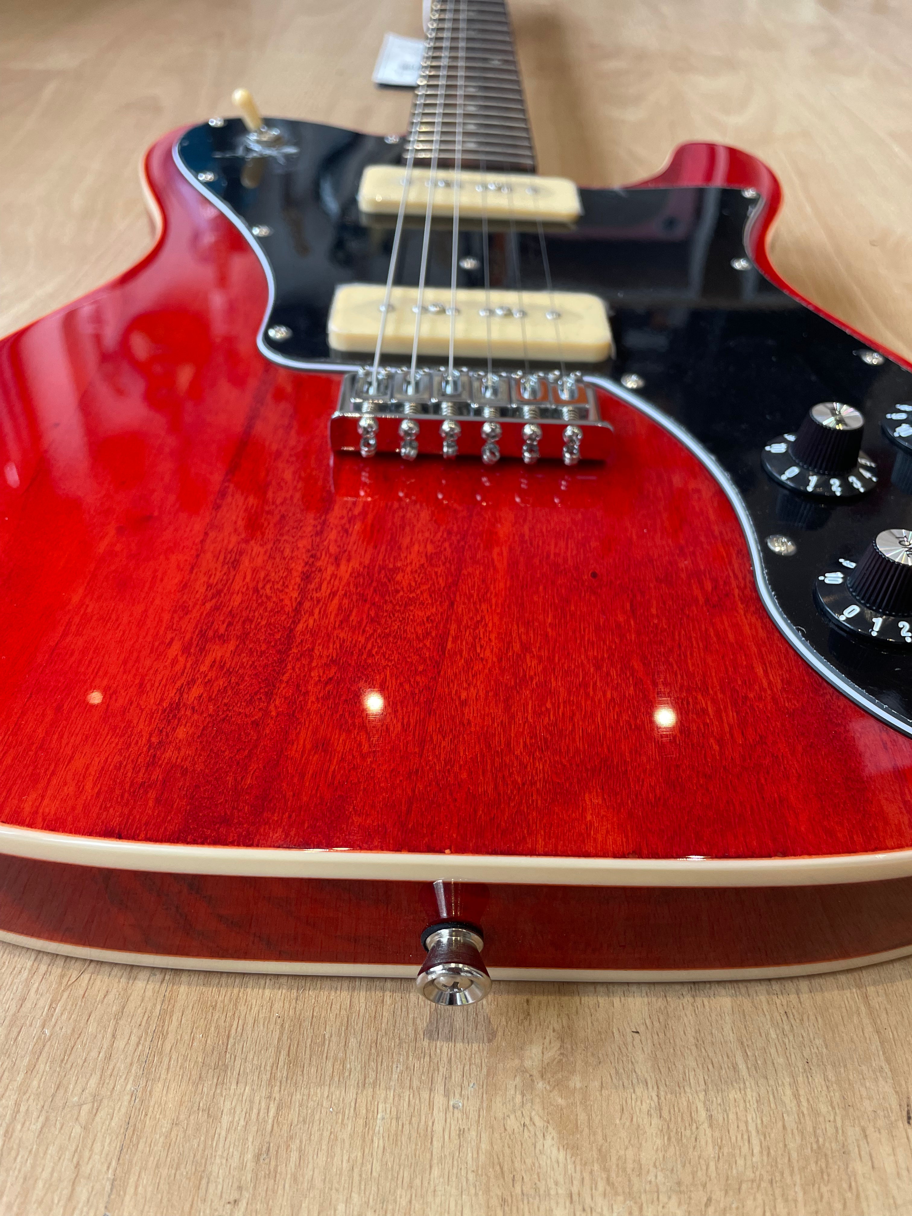 Northstar Pro NSP2NA - single cutaway electric guitar - P90s and red woodgrain finish