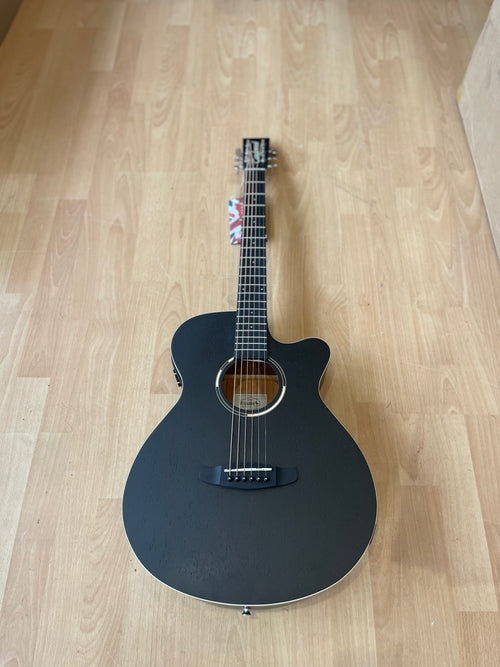 Black Satin Electro Acoustic Guitar - Comfortable Shape