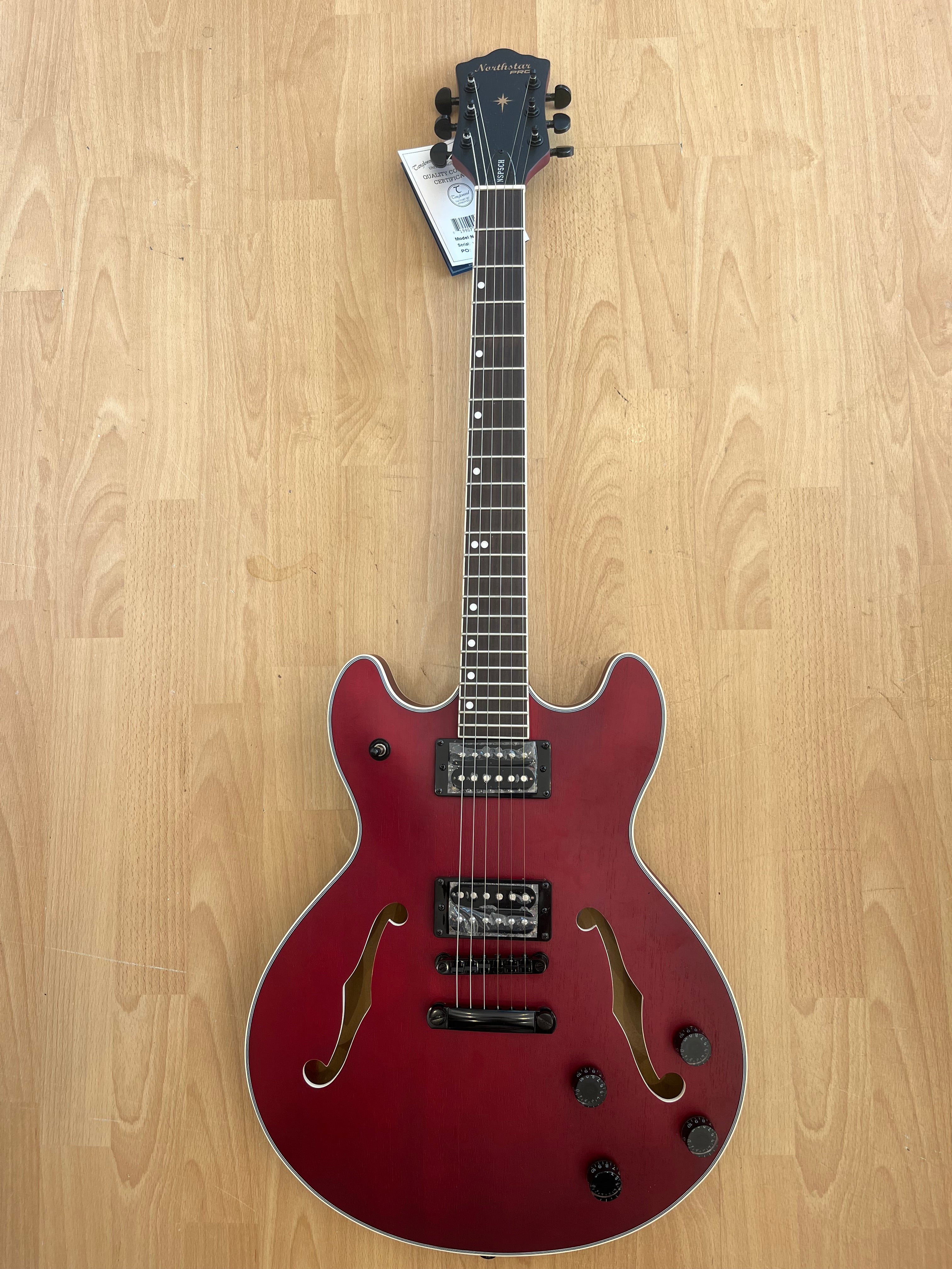 Northstar Pro Semi Acoustic All Mahogany - Cherry Colour