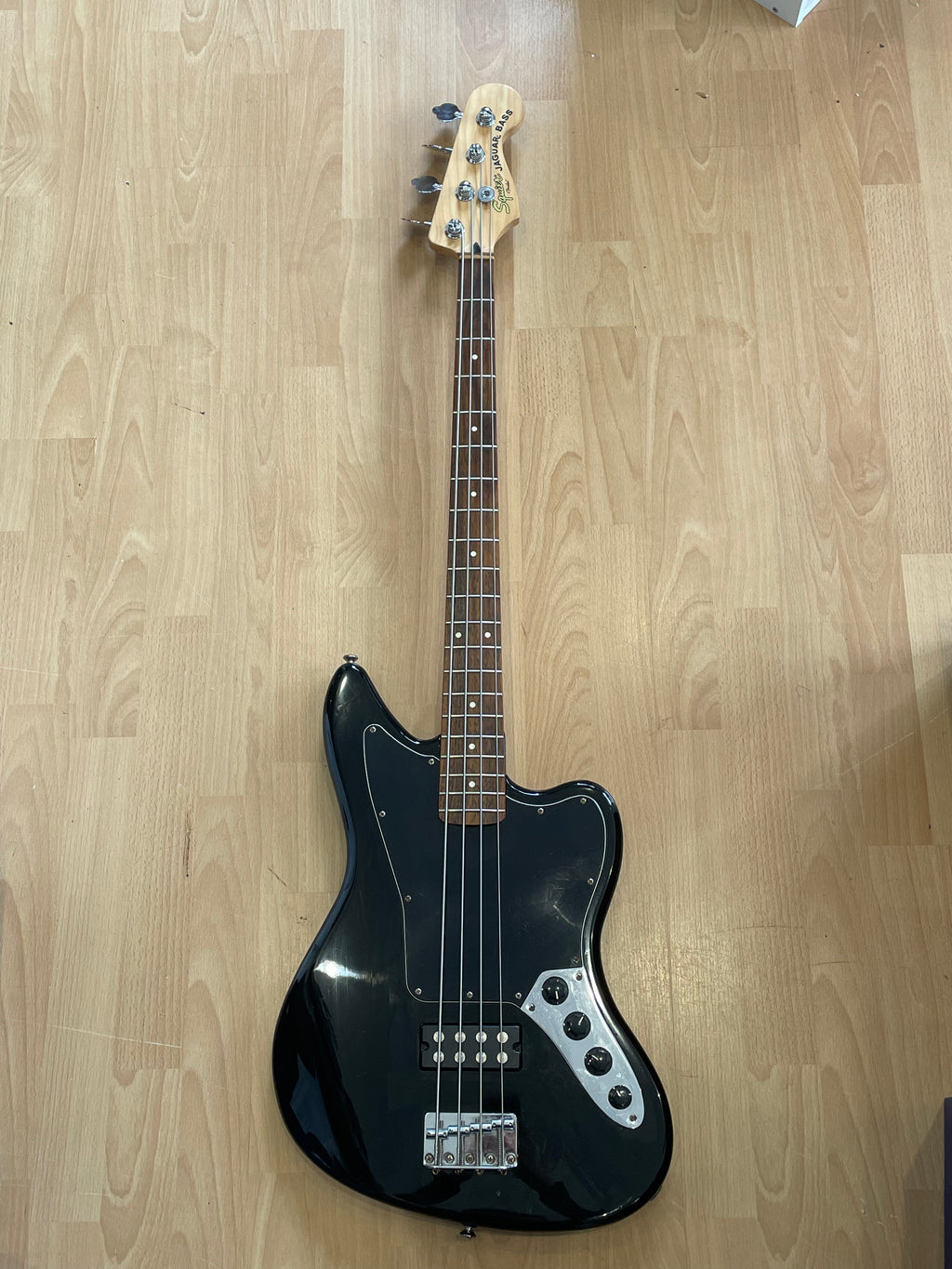 Squier Jaguar Bass- With Active Pickups- All Black- Great Condition