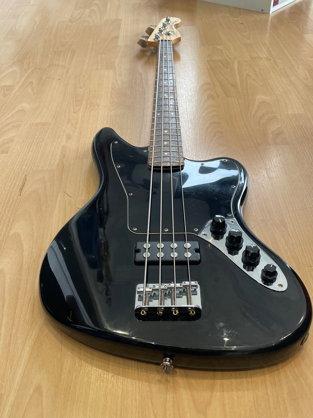 Squier Jaguar Bass- With Active Pickups- All Black- Great Condition