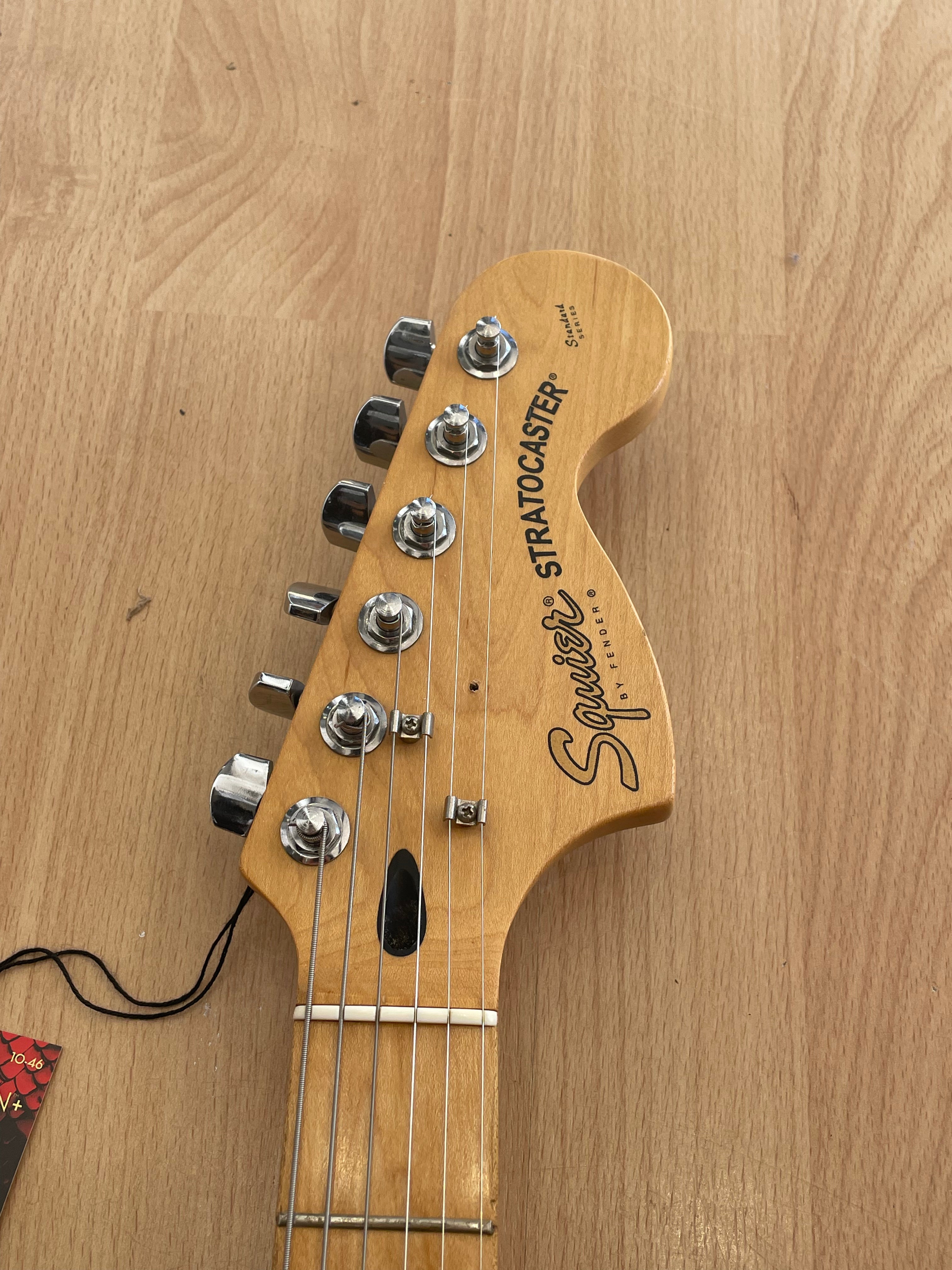 Standard Series Squier Stratocaster - Black Metallic finish with vintage Pickguard- GREAT CONDITION