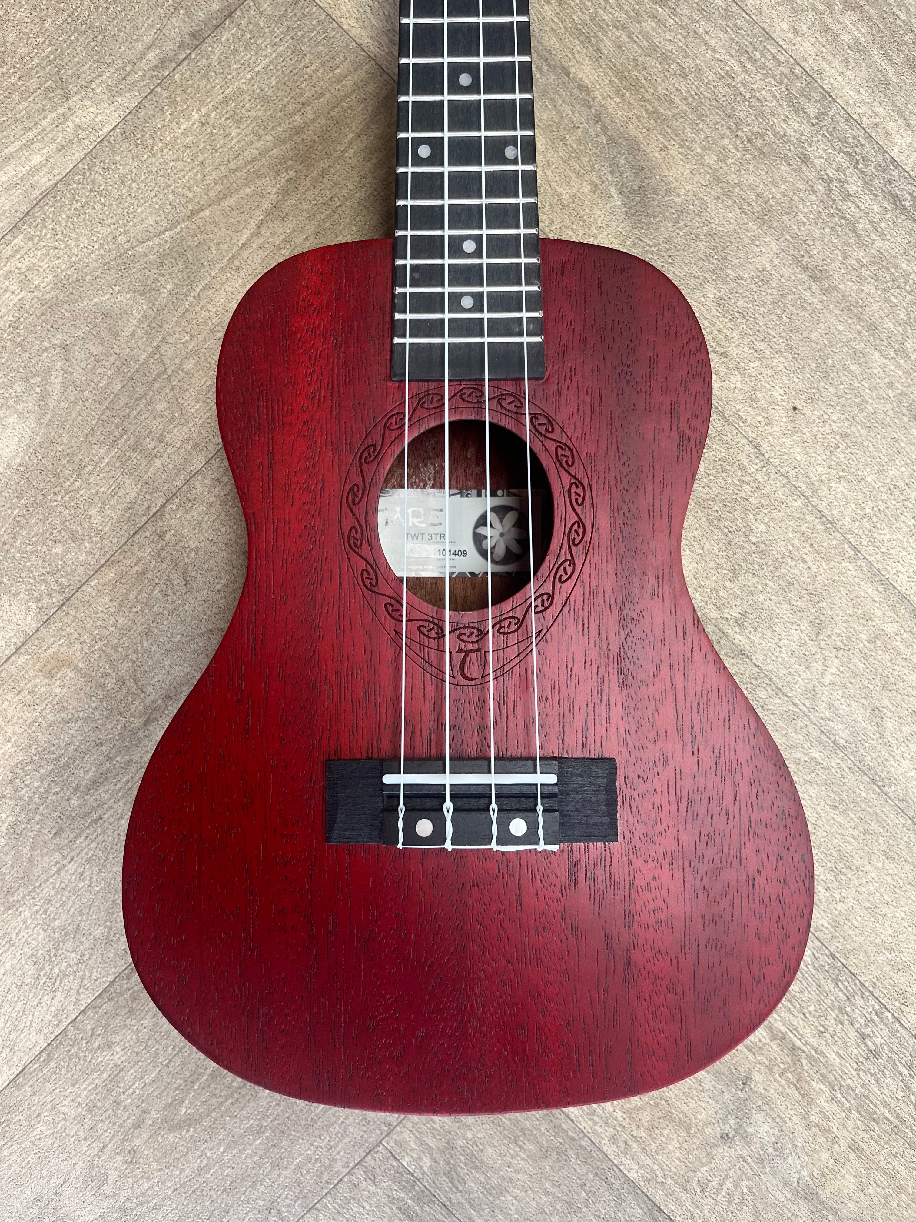 CONCERT UKULELE ALL MAHOGANY BURGUNDY RED SATIN - TIARE