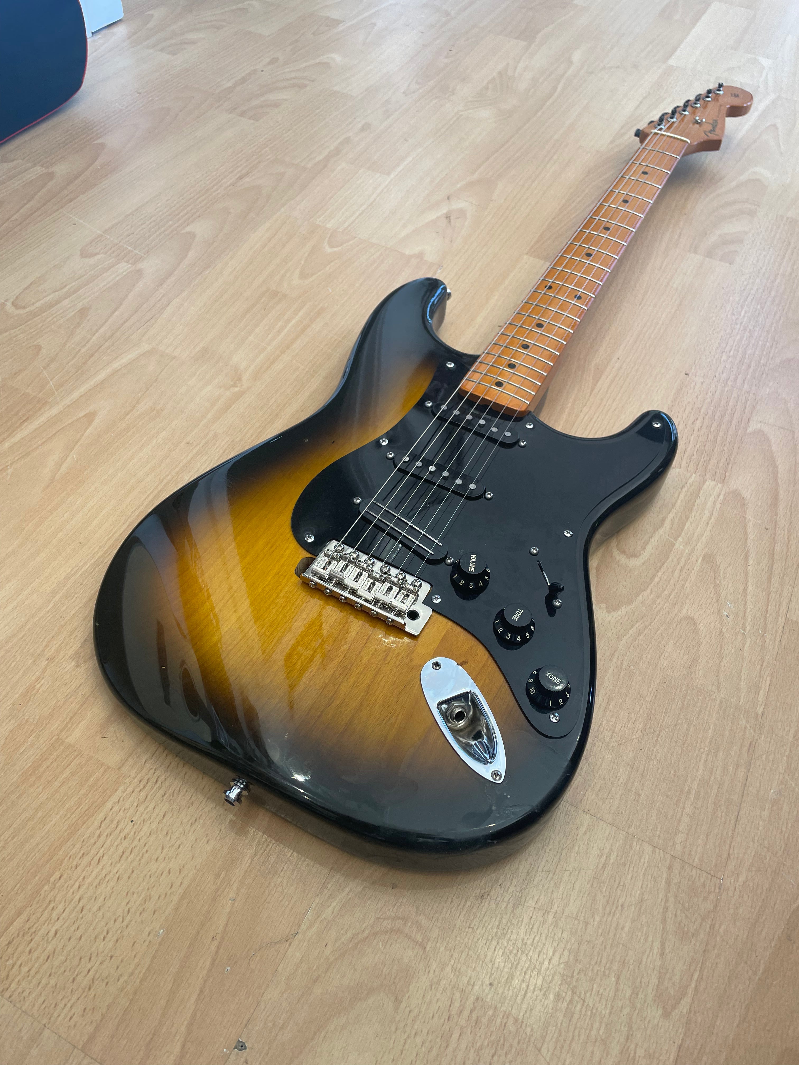 Modified Mexican Fender Stratocaster Electric Guitar with Hotrails and Wilkinson Hardware