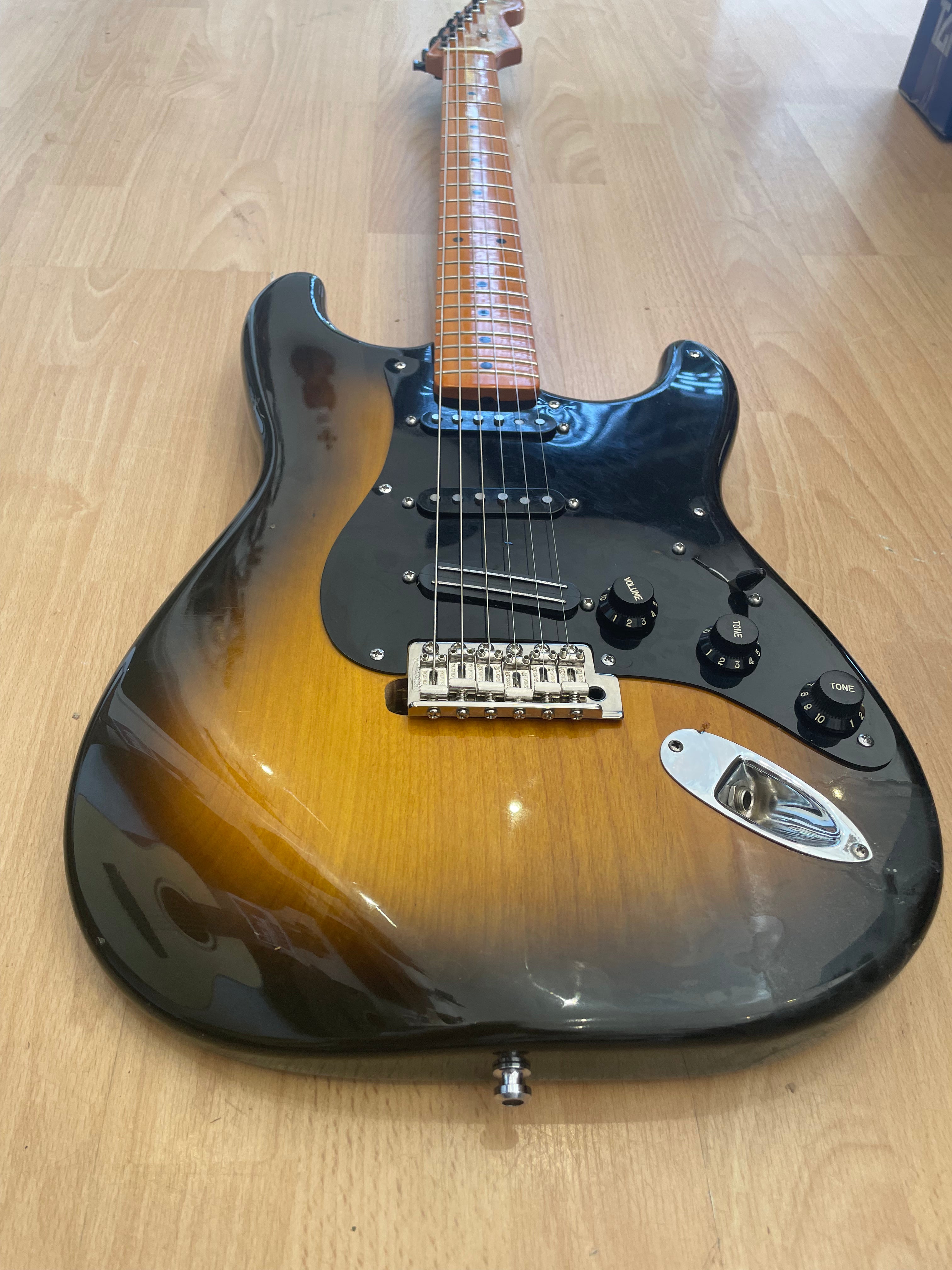 Modified Mexican Fender Stratocaster Electric Guitar with Hotrails and Wilkinson Hardware