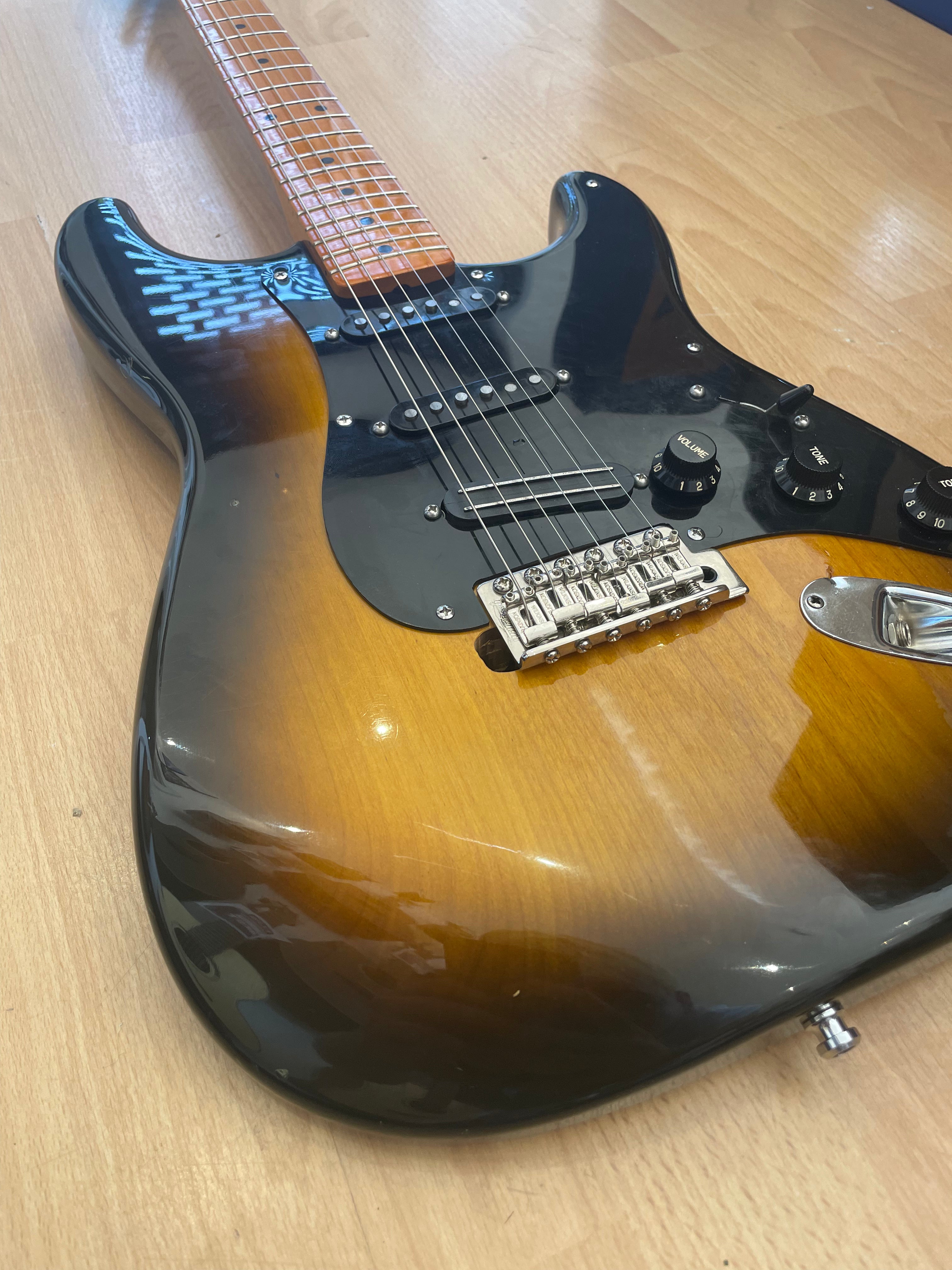Modified Mexican Fender Stratocaster Electric Guitar with Hotrails and Wilkinson Hardware