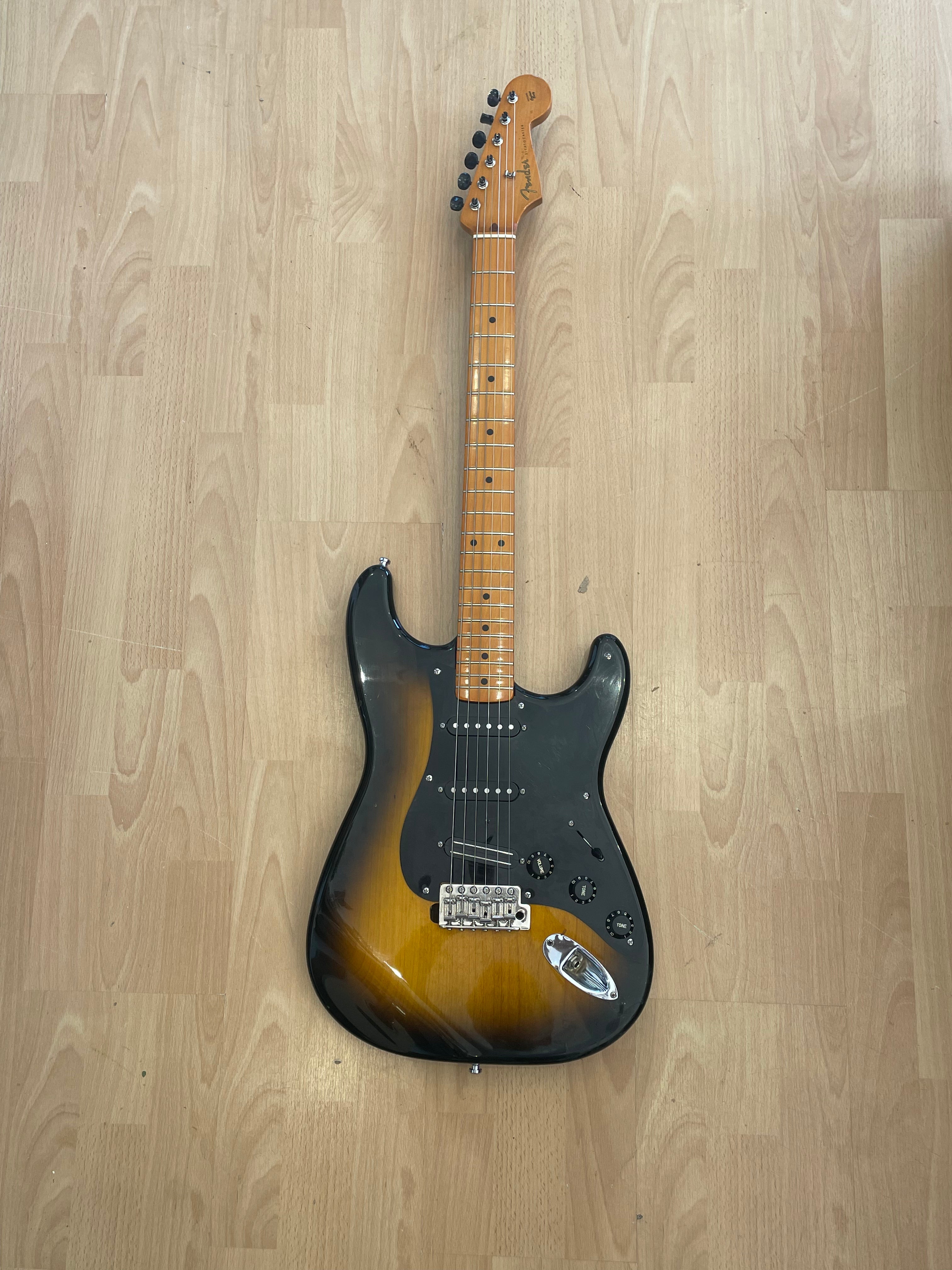 Modified Mexican Fender Stratocaster Electric Guitar with Hotrails and Wilkinson Hardware