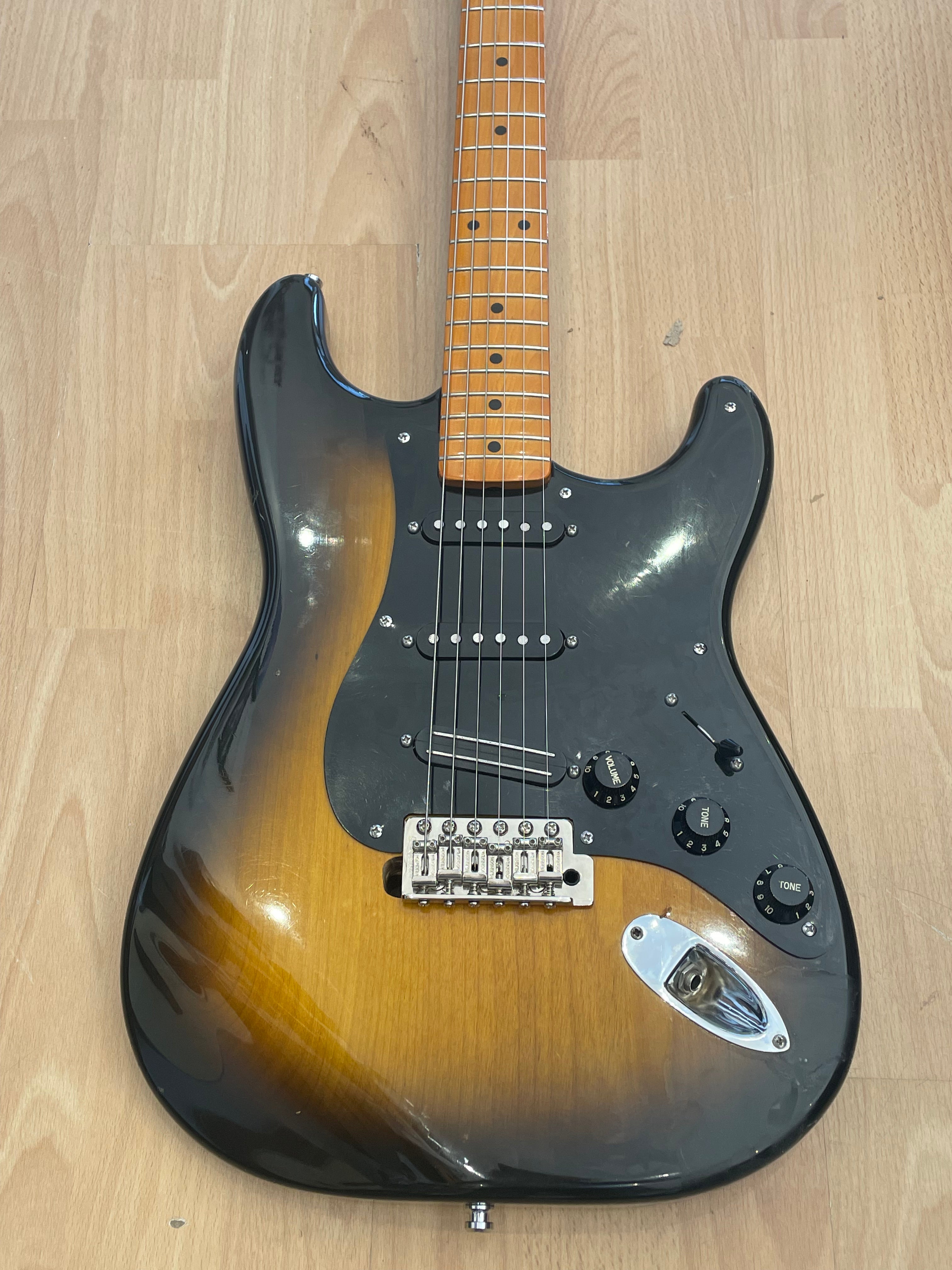 Modified Mexican Fender Stratocaster Electric Guitar with Hotrails and Wilkinson Hardware