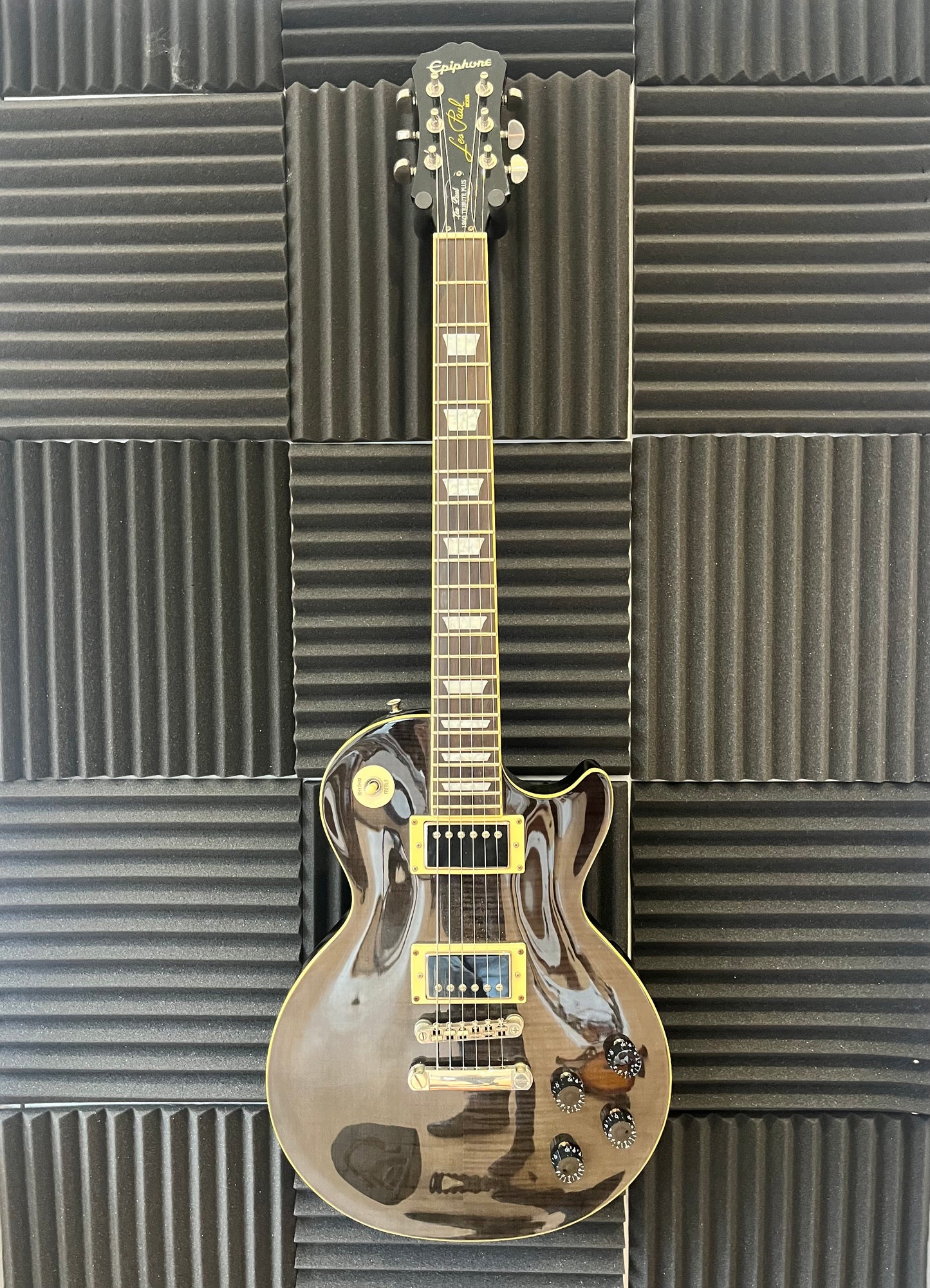 B Stock - Epiphone Les Paul 1960 Tribute Plus Transparent Grey - Damaged