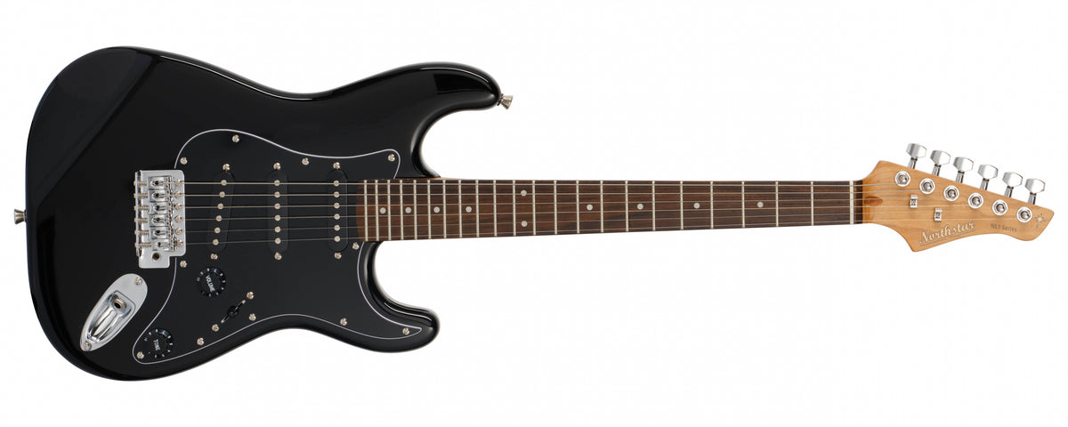 The Northstar Littlestar NL1BK is a compact, mini-size electric guitar