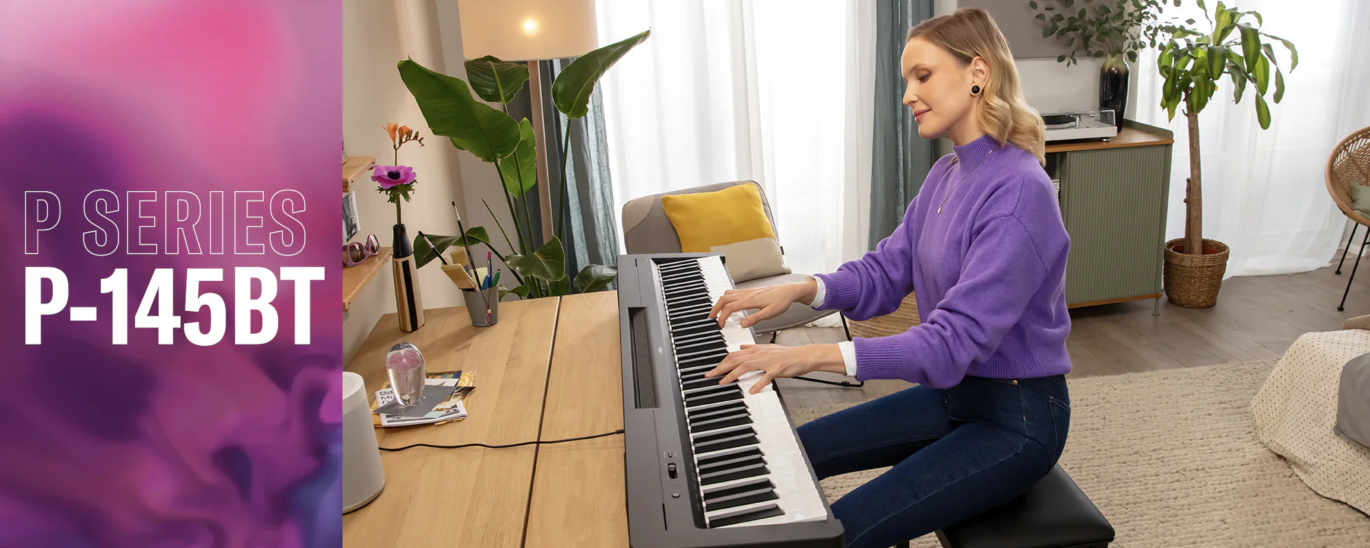 Yamaha P-145BT Portable Digital Piano Bluetooth Version