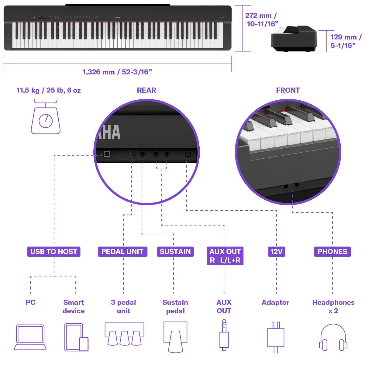Student Special: Beautiful Yamaha P225 piano pack