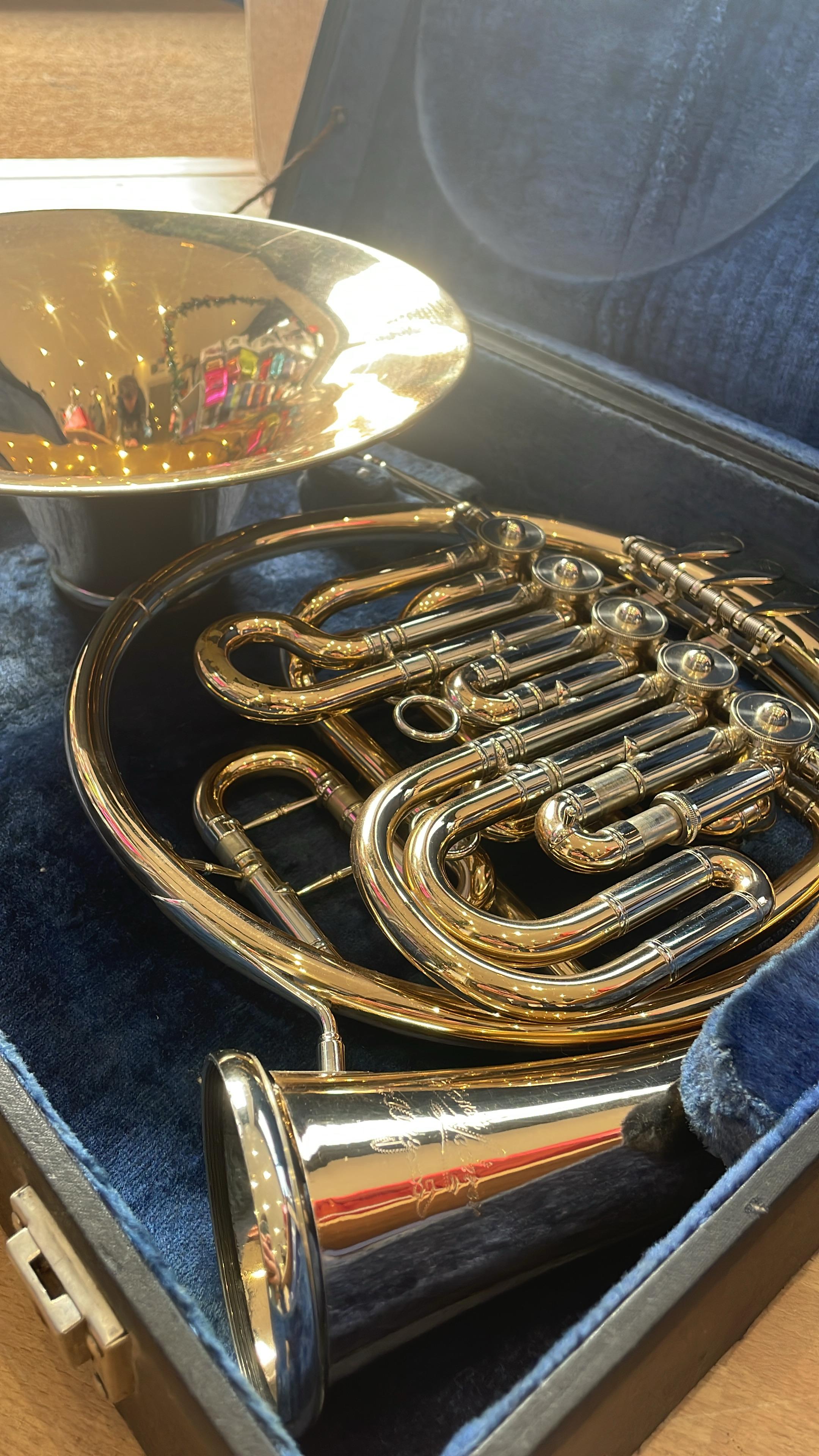 Vintage German Double French Horn – F/Bb – 5 Valve – Orchestral Instrument - GREAT CONDITION