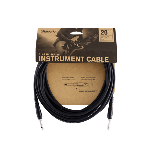 D'Addario Classic Series Instrument Cable, 20 feet
