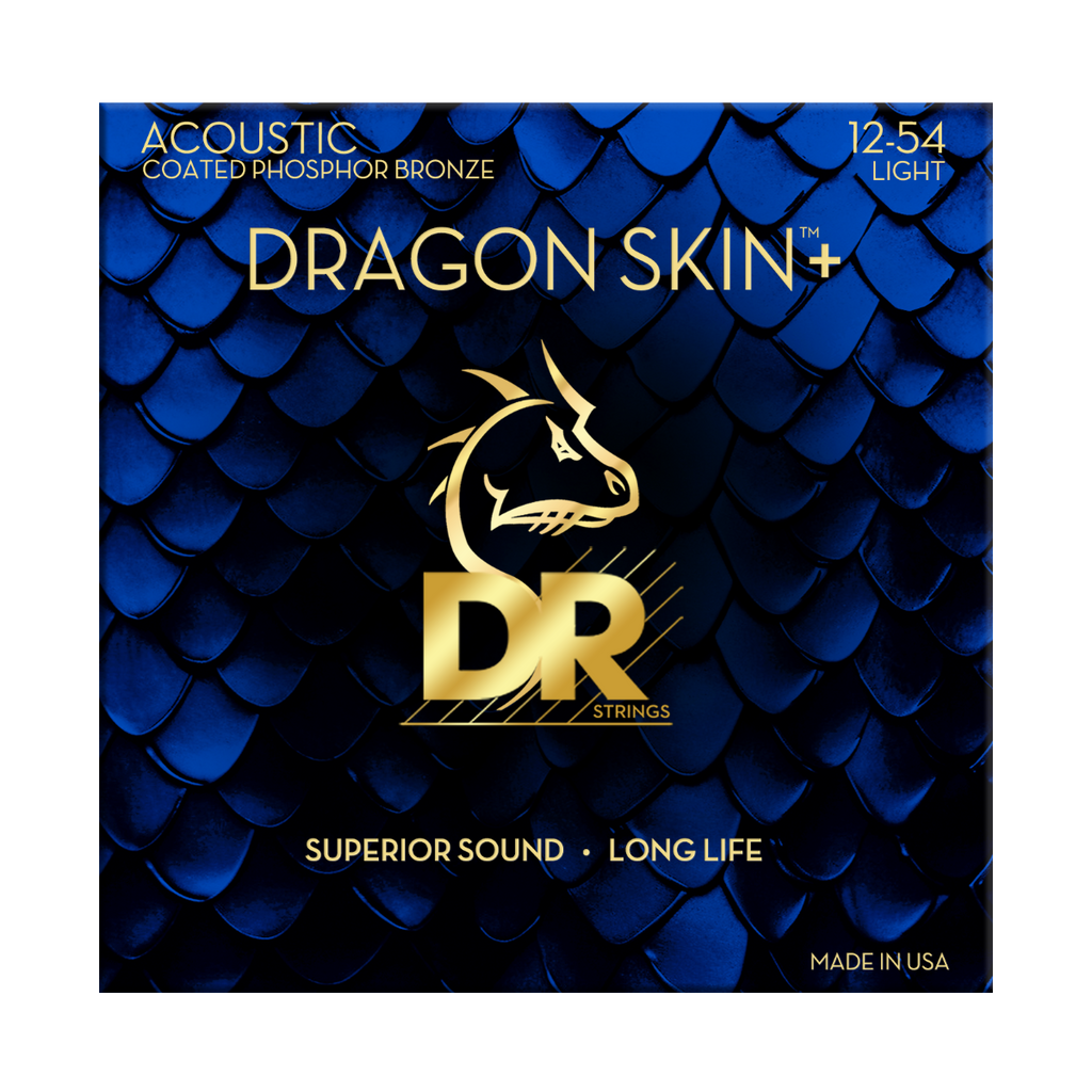 DR Strings Dragon Skin+ Phosphor Bronze Acoustic Guitar Light 12-54