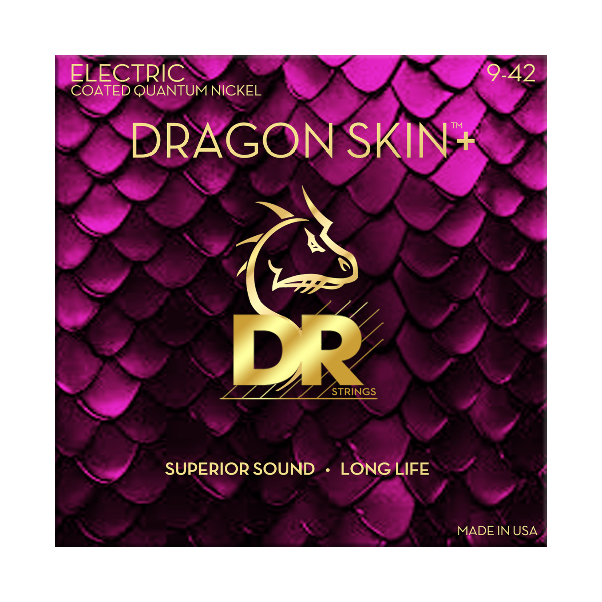 DR Strings Dragon Skin+ Quantum Nickel Electric Guitar Light 9-42