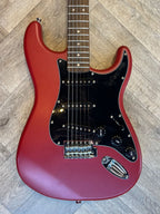 Modified Squier Stratocaster in Cherry Red with Black pickguard